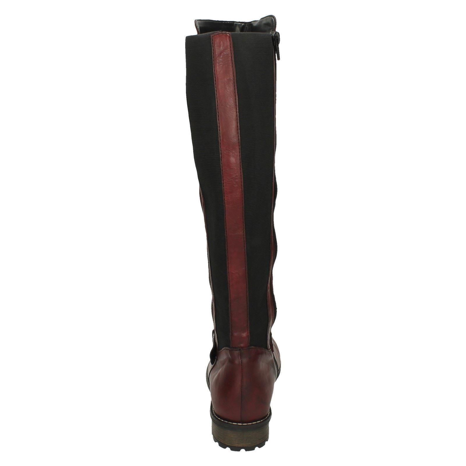 R3358 Knee High Boots Zip Red Remonte Double Ladies YtRw4