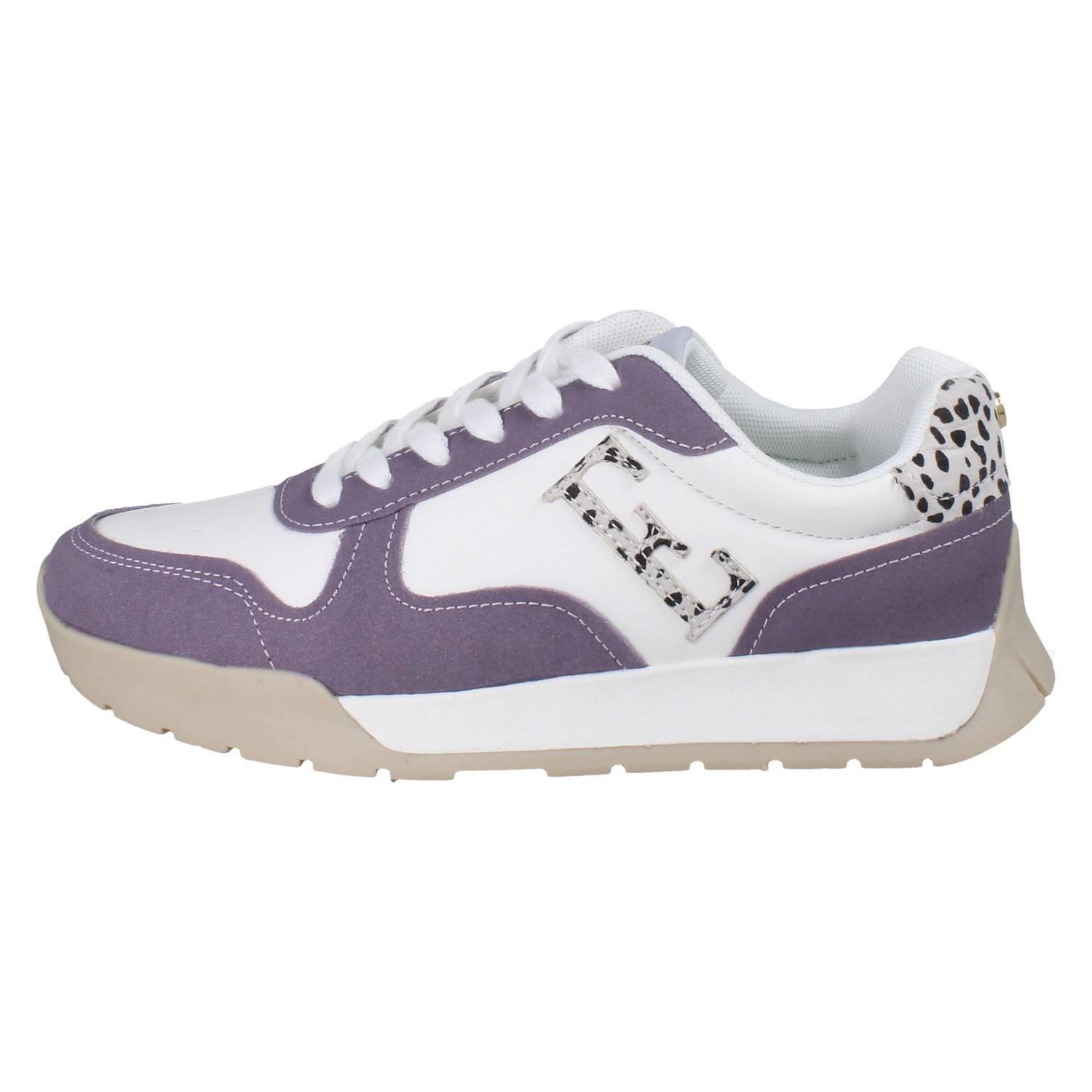 Zapatillas deportivas informales con cordones para dama Elle con detalles de leopardo *F7287* - Imagen 3 de 10