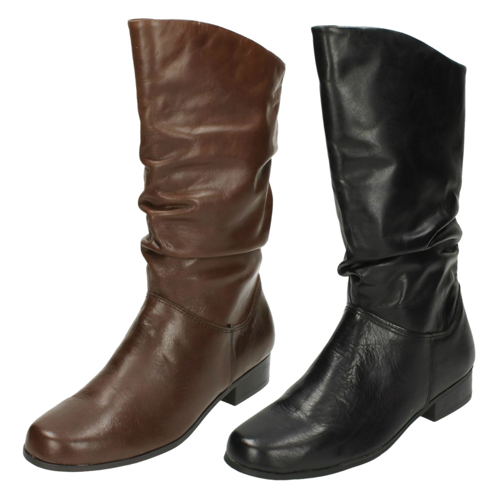 ladies calf length boots
