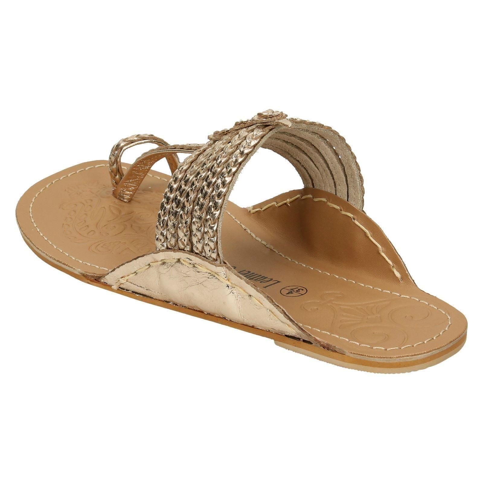 Ladies Leather Collection Flat Toeloop 'Braided Sandals' - Picture 13 of 55