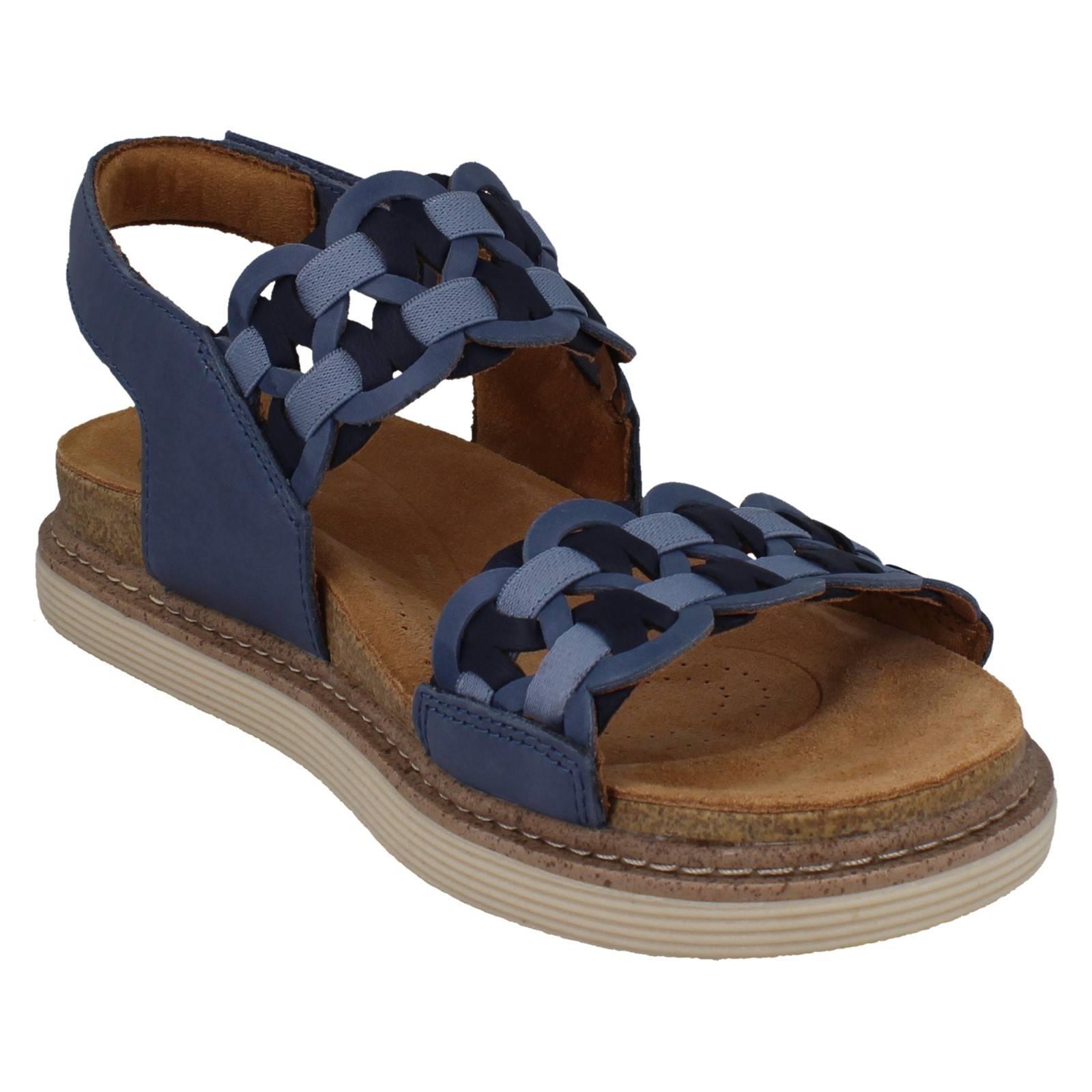 Ladies Clarks Soft Nubuck Leather Woven Arch Support Sandals *Arwell Glide* - Picture 17 of 19