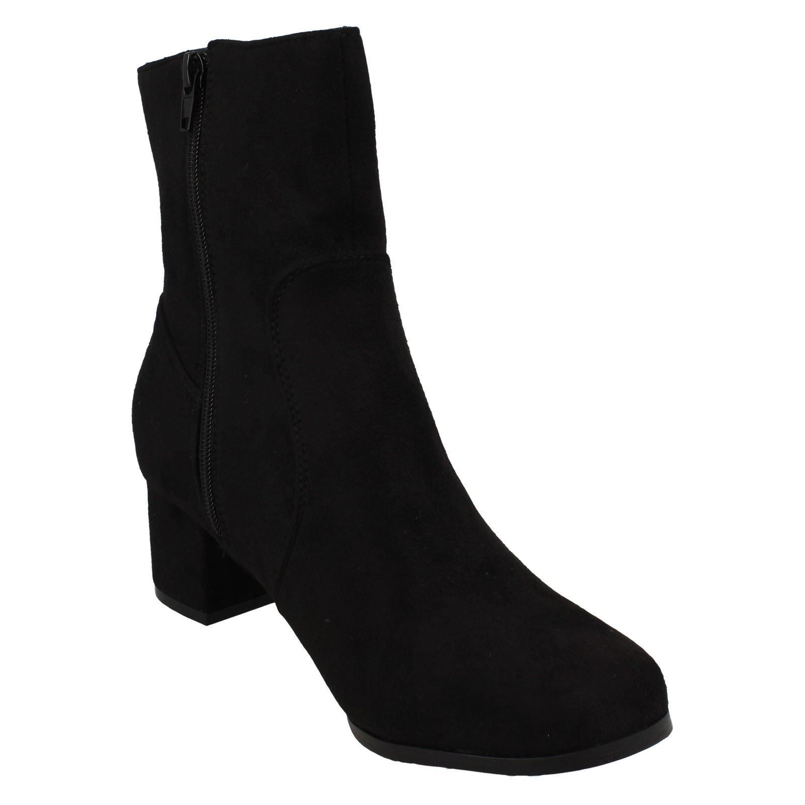 Botas al tobillo sintéticas informales con cremallera para dama F5R1086 - Imagen 8 de 10