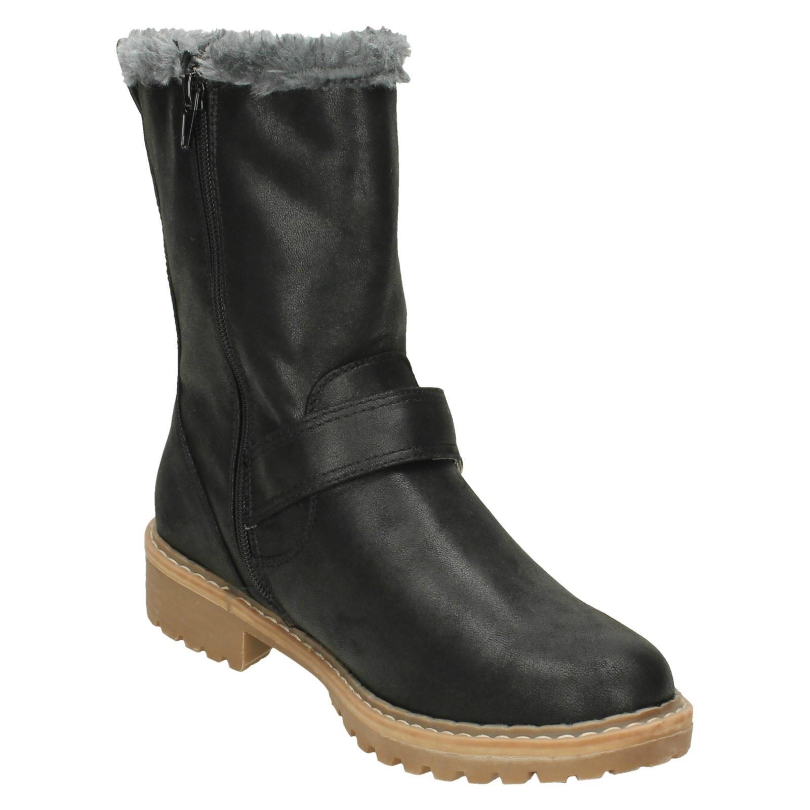 Botas informales de pantorrilla con ribete de piel con los pies en la tierra para dama F5R0866 - Imagen 8 de 19