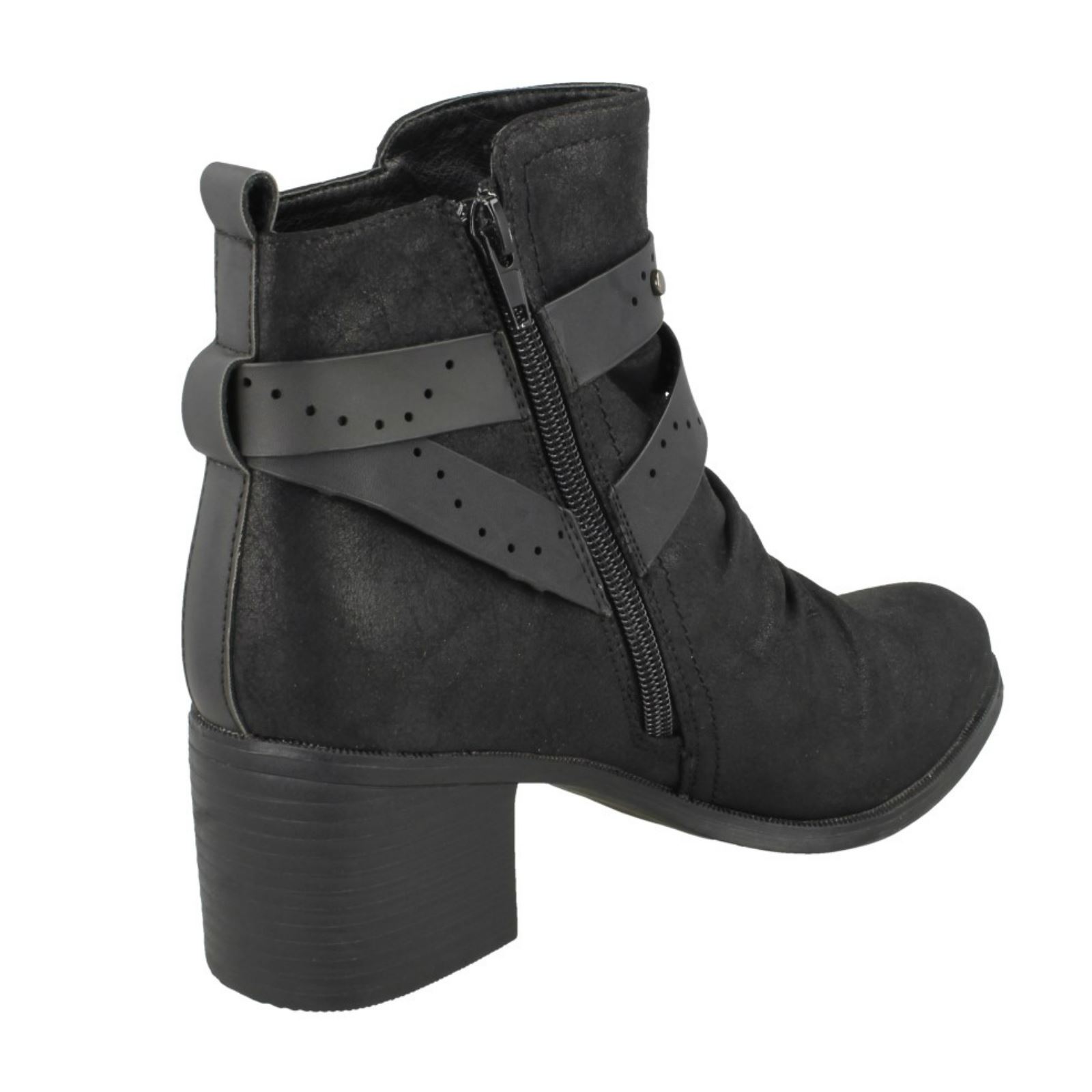 Botas al tobillo sintéticas con cremallera Down To Earth para dama - Imagen 6 de 19