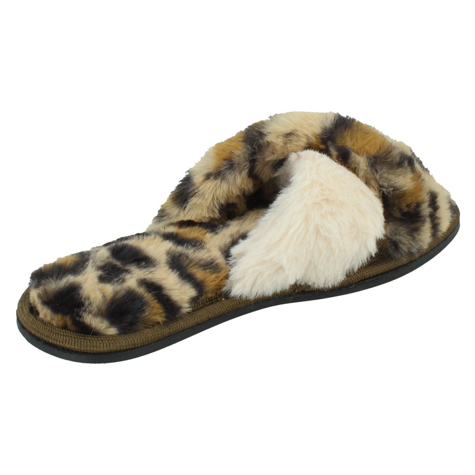 Girls Spot On Fluffy Mule Slippers - Picture 15 of 19