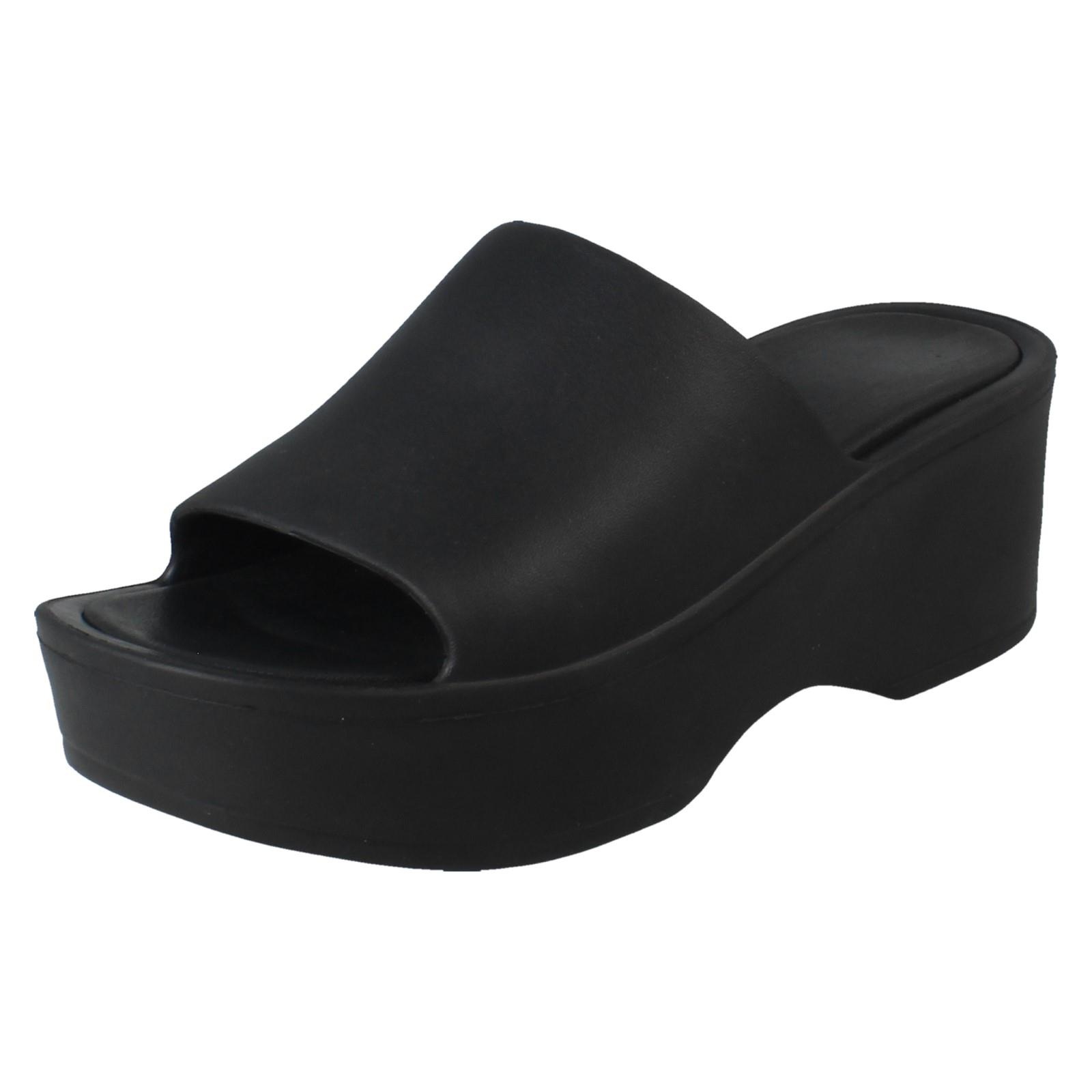 Sandalias deslizantes con plataforma de cuña alta "F1R2100" para dama - Imagen 2 de 10