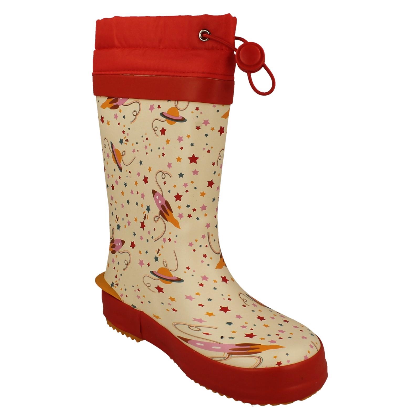 Childrens Clarks Creature Detailed Toggle Top Wellington Boots 'Tarri Race' - Picture 52 of 54