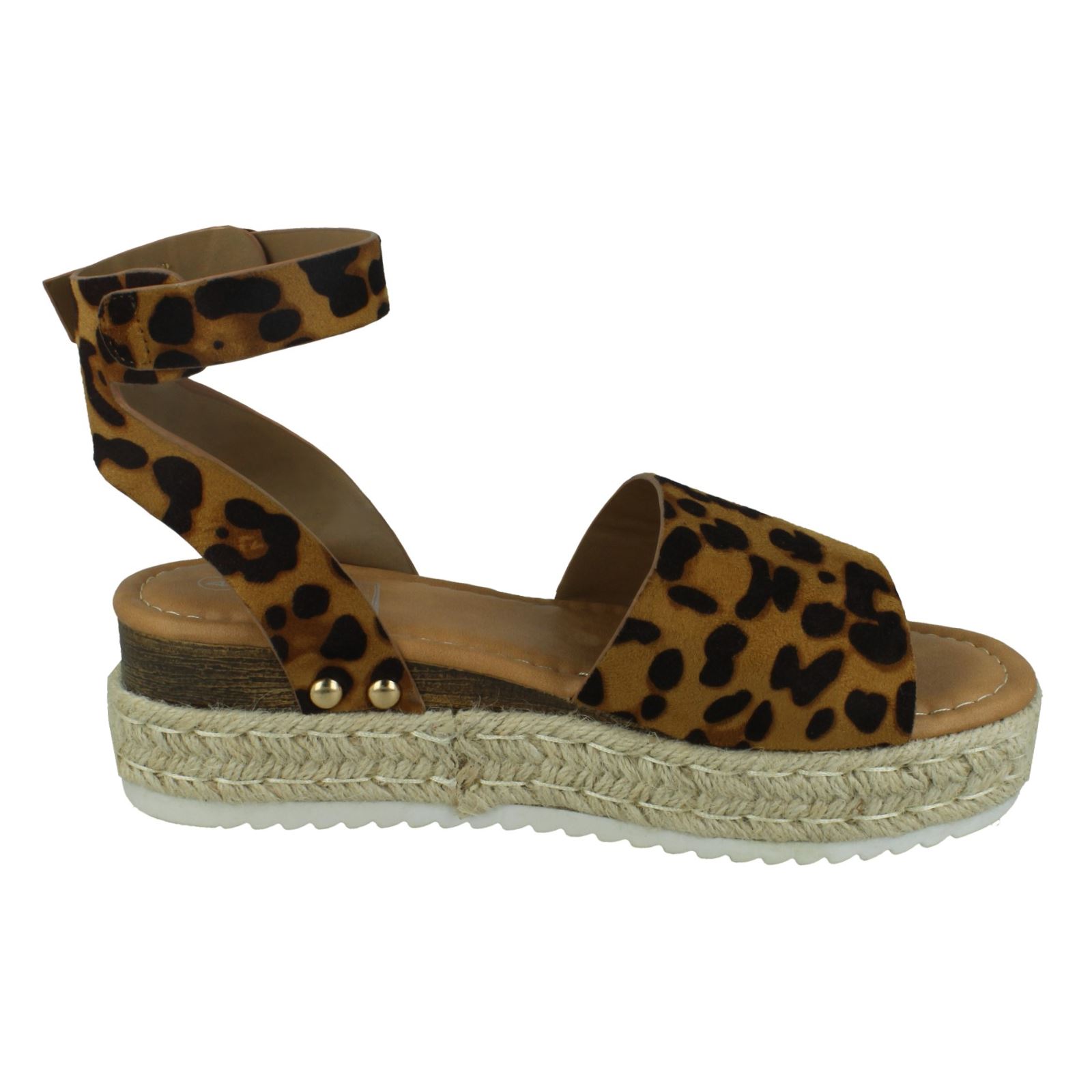 Down To Earth Ladies Flatform Ankle Strap Sandals - Picture 16 of 19