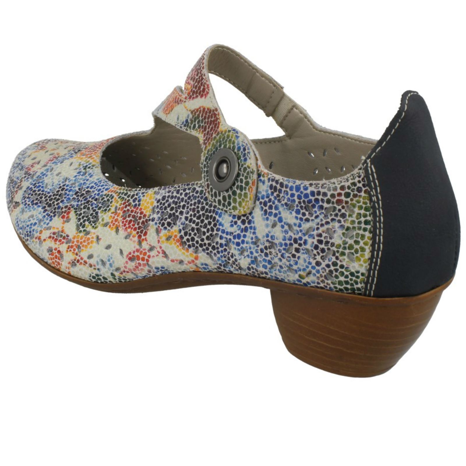 Ladies Multi Heeled Rieker Smart '43777' Shoes rXqr7nfw4