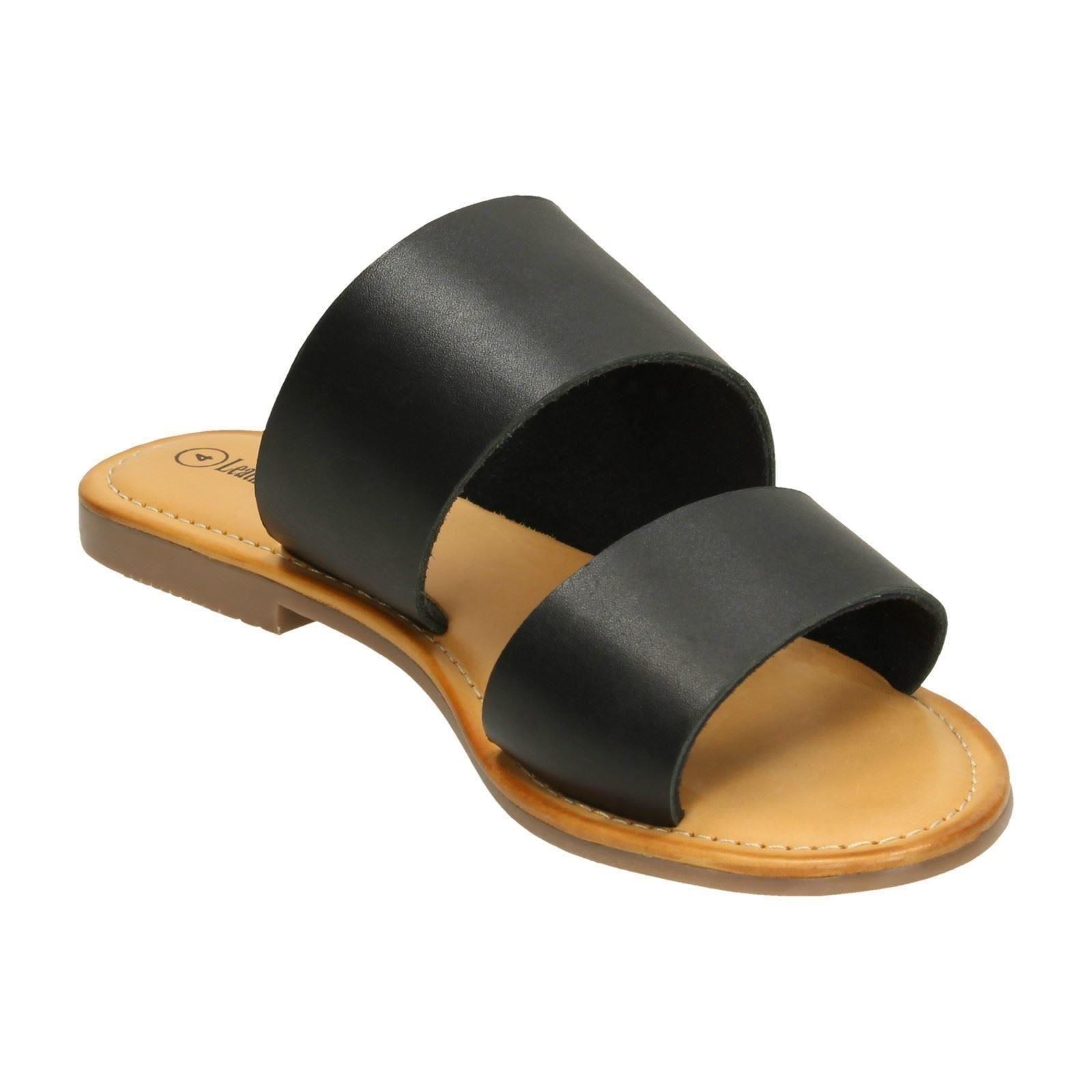 Ladies Leather Collection Double Strap Mules - Picture 8 of 28