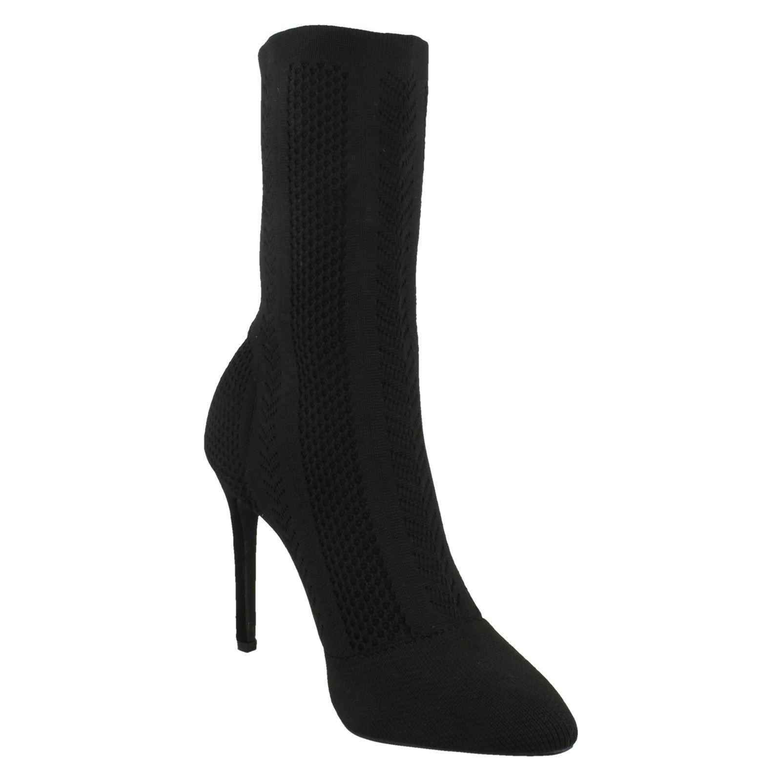 Botas de pantorrilla tejidas de tacón alto Anne Michelle para dama *F5R0876* - Imagen 9 de 19