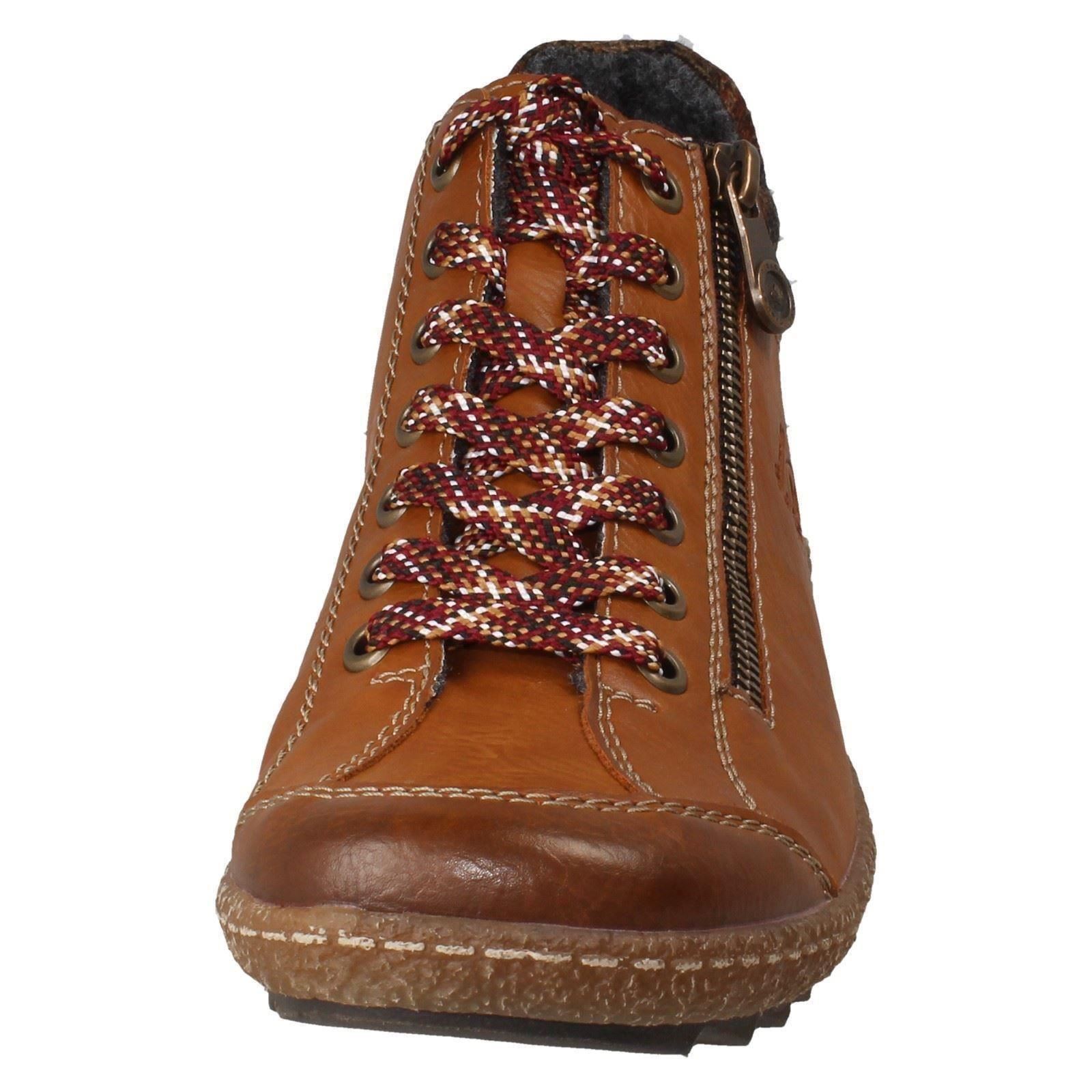 Ladies Rieker Tex Lace Up Warm Lined Casual Ankle Boots 'L7516' - Picture 9 of 10