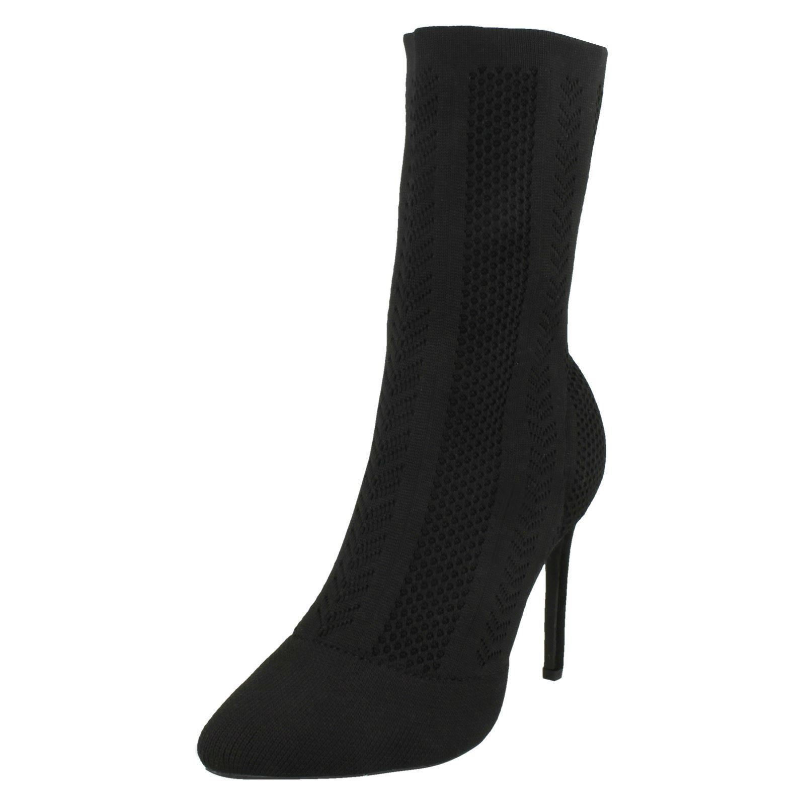 Botas de pantorrilla tejidas de tacón alto Anne Michelle para dama *F5R0876* - Imagen 2 de 19