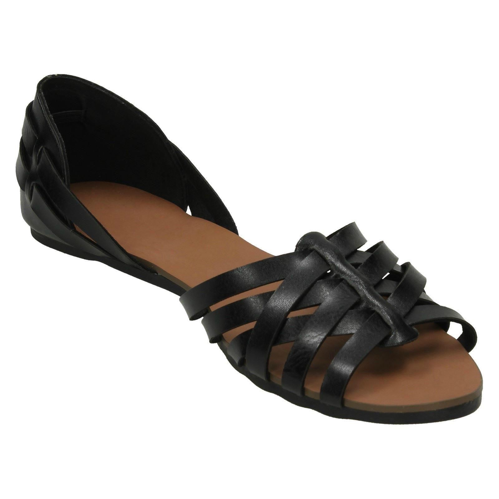 Sandalias Planas Tejidas Con Tiras Spot On Para Dama F0R0051 - Imagen 8 de 28