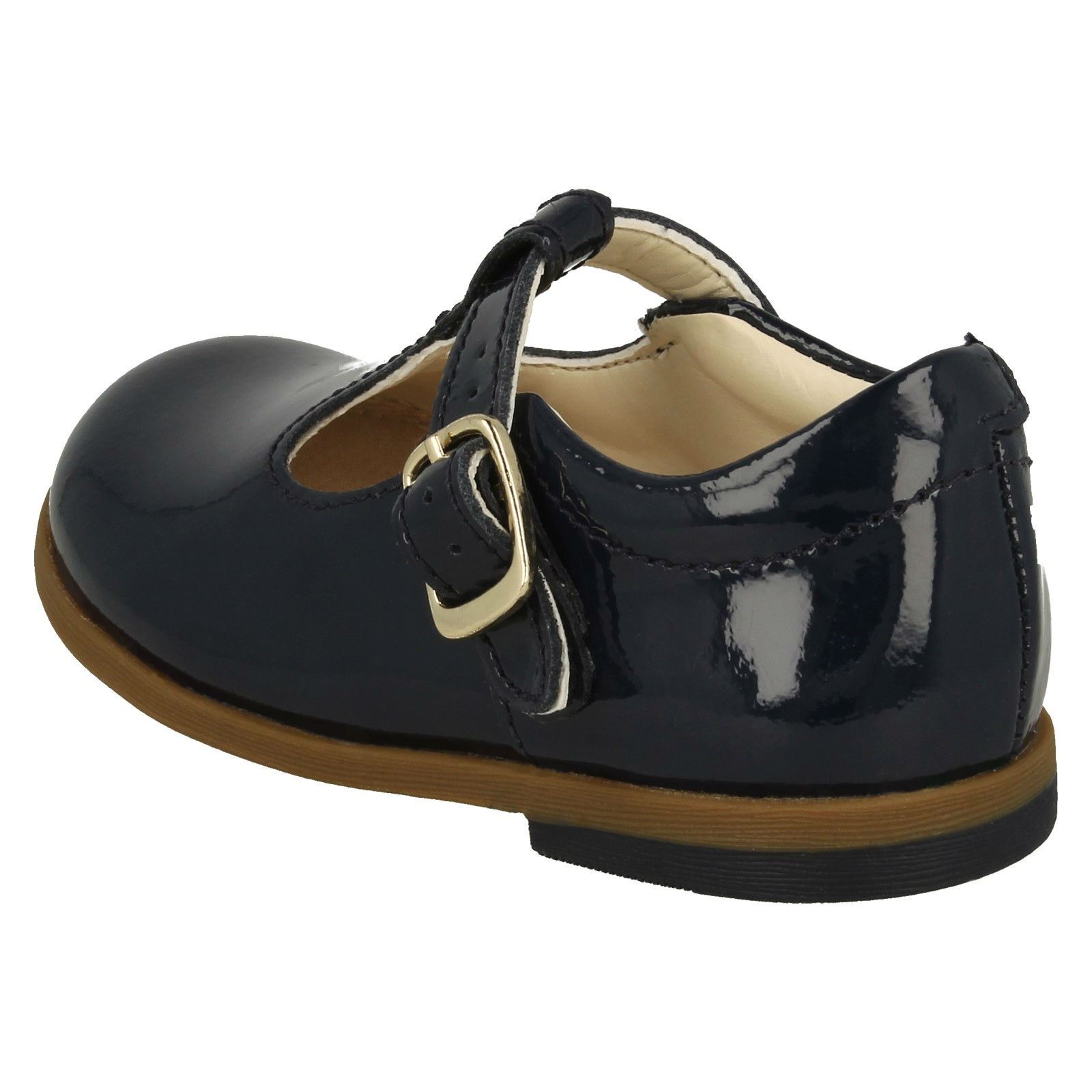 Infant Girls Clarks TBar Shoes Drew Shine eBay