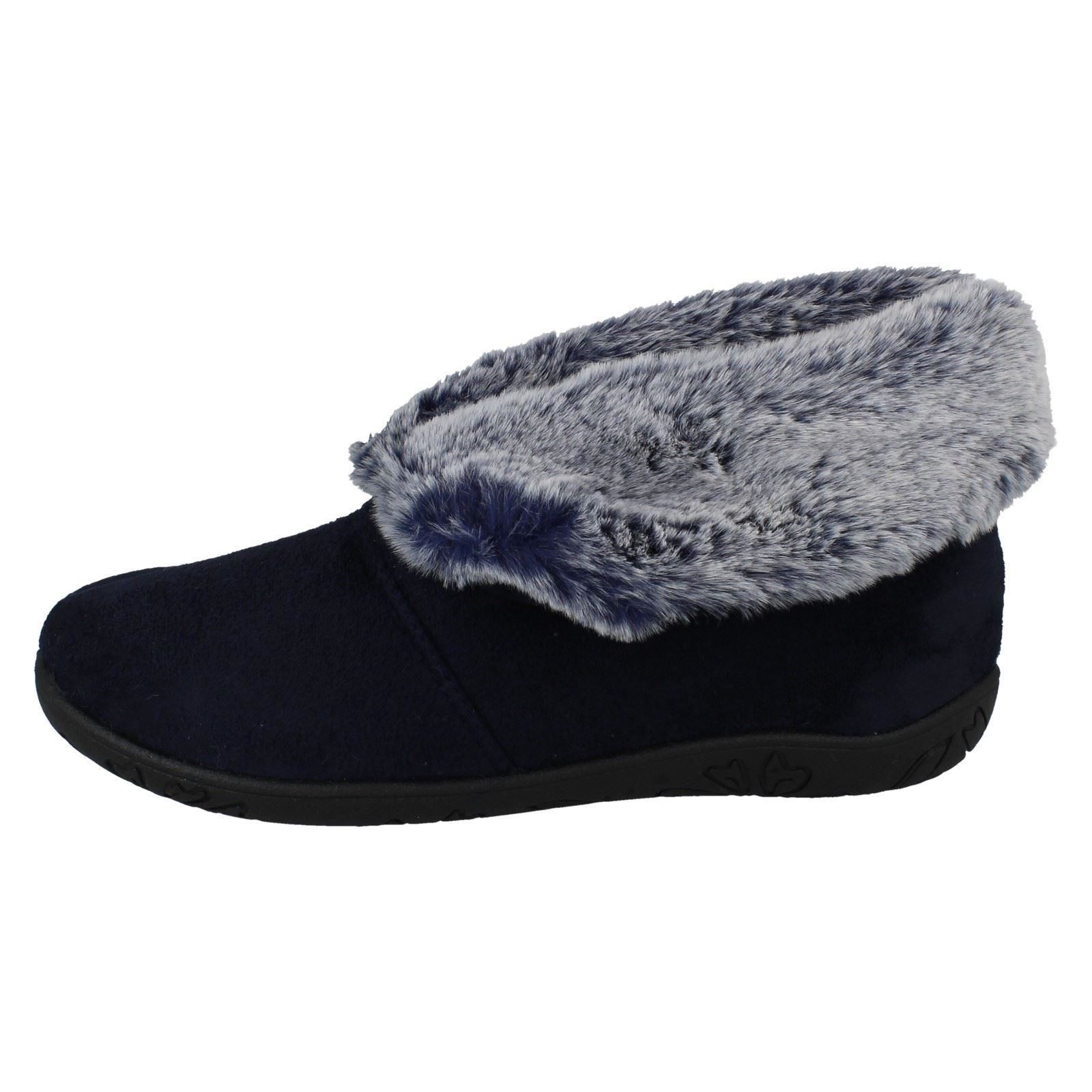 Ladies Padders Faux Fur Cuffed Slippers 'Esme' - Picture 13 of 37