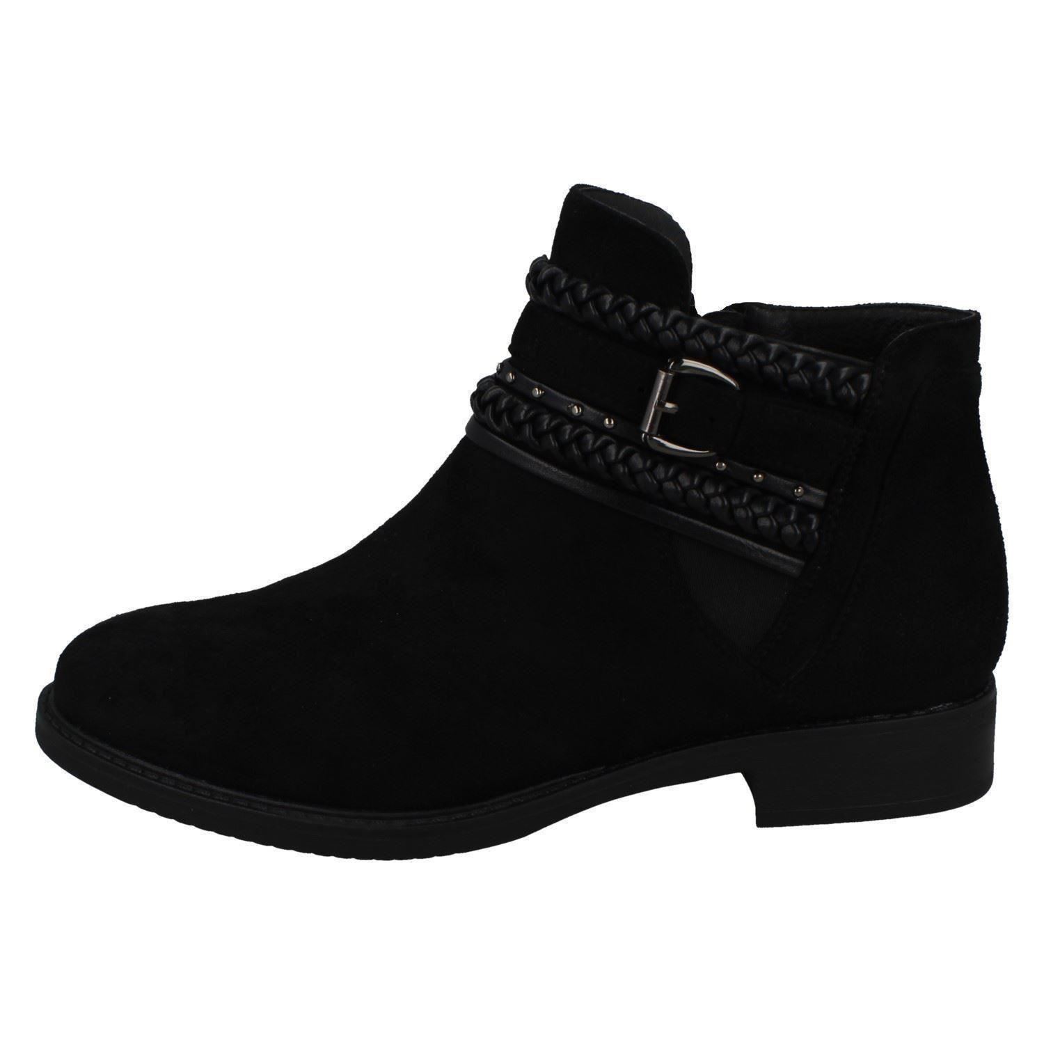 Ladies Spot On Low Heel Ankle Boots - Picture 3 of 19