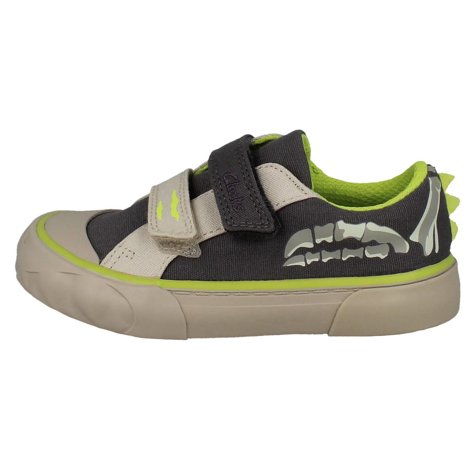 Zapatos lavables a máquina Clarks de lona Dino para niños parachoques de goma Foxing Stomp - Imagen 12 de 19