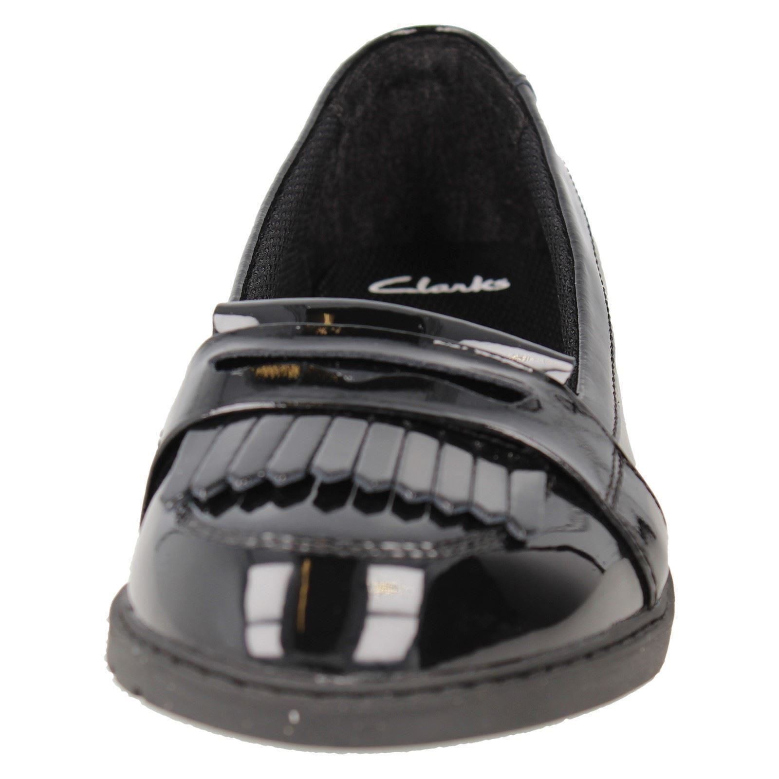 Girls Clarks Smart Slip On School Shoes Scala Bright - Picture 18 of 19