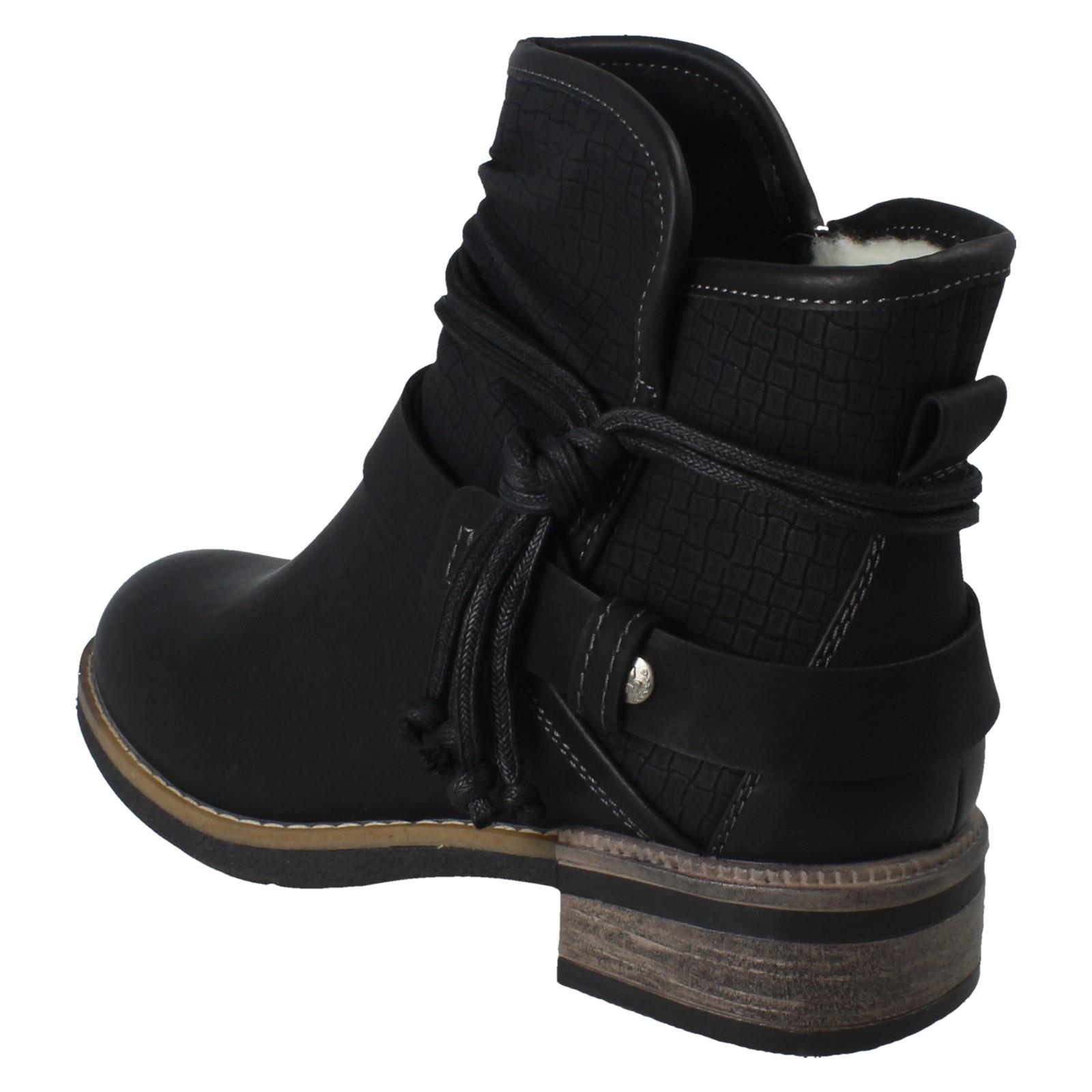 Ladies Rieker Fleece Lined Ankle Boots 94689 - Picture 4 of 10