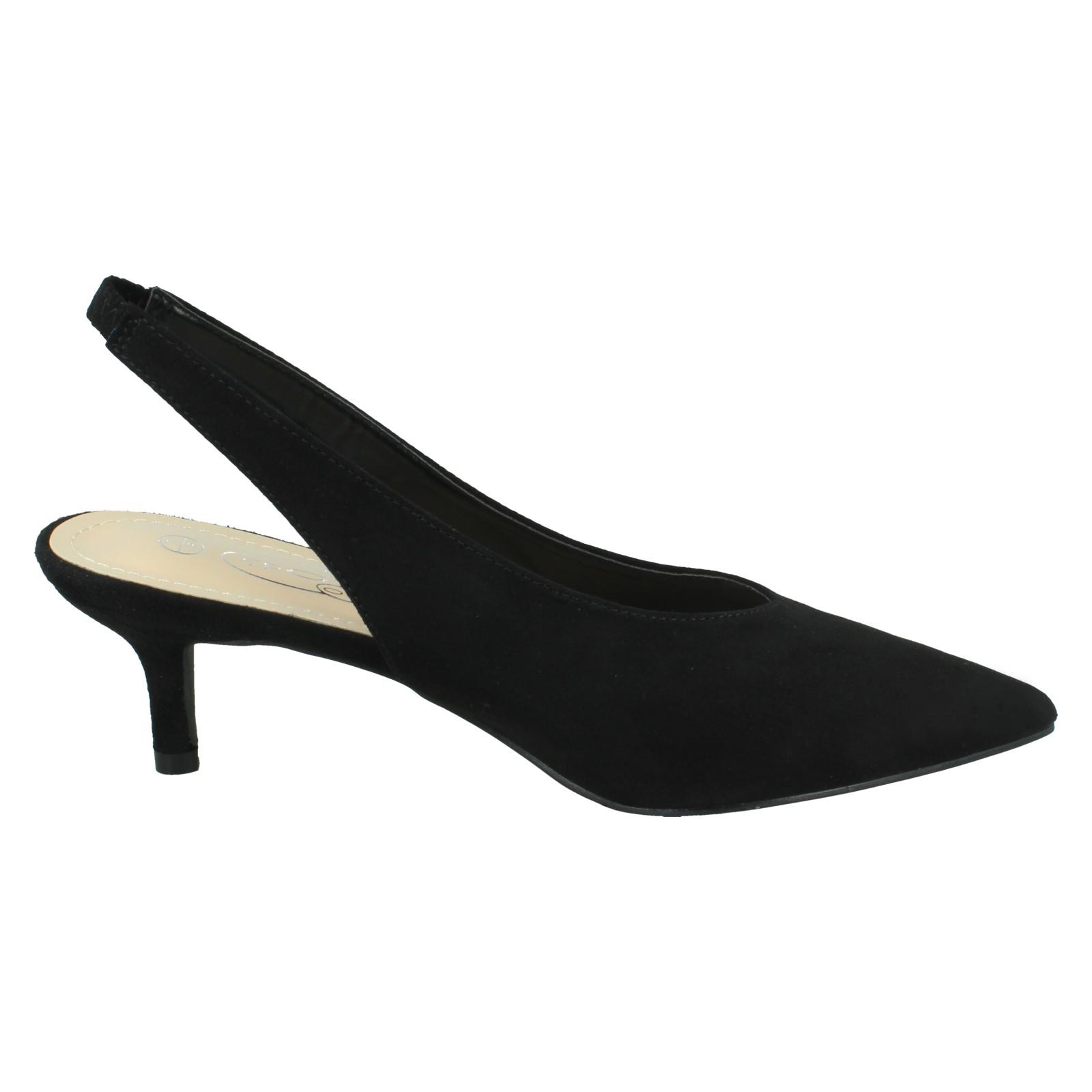 Ladies Spot On Stiletto Slingback Heels With Pointed Toe F9R0111 - Picture 7 of 28