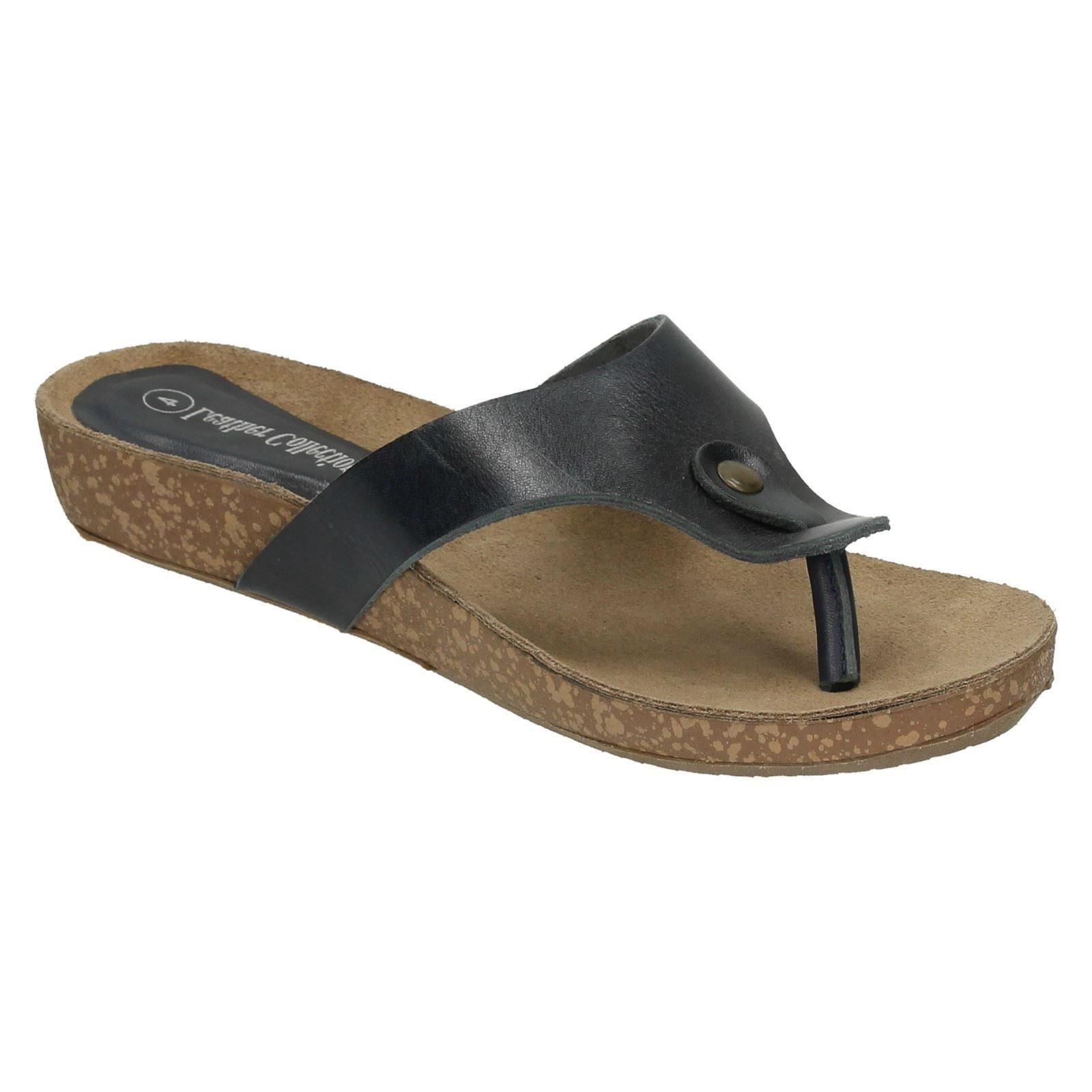 Ladies Leather Collection Casual Toe - Post Sandals - Picture 17 of 37