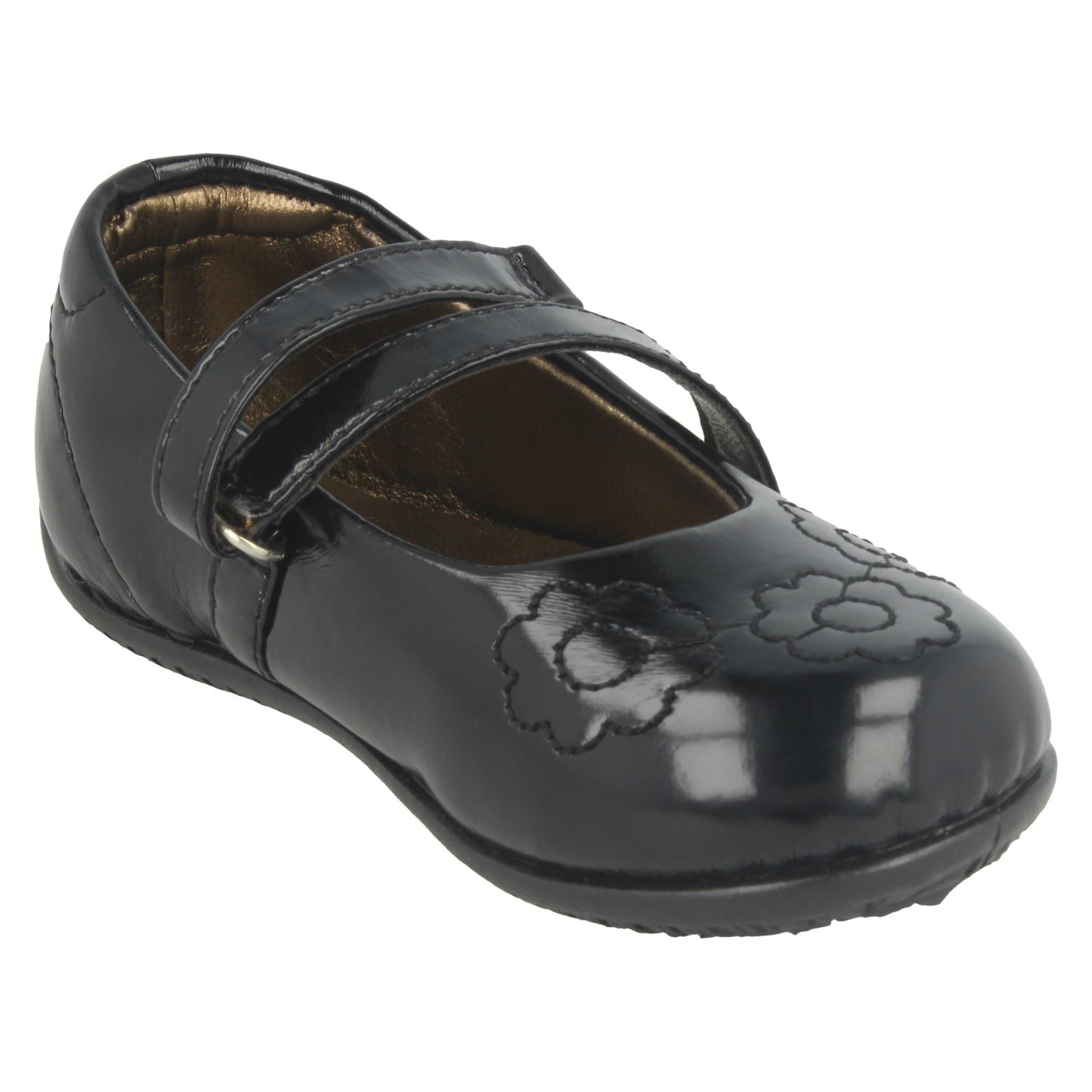 Spot On Girls Flat Shoes With Flower Detailing