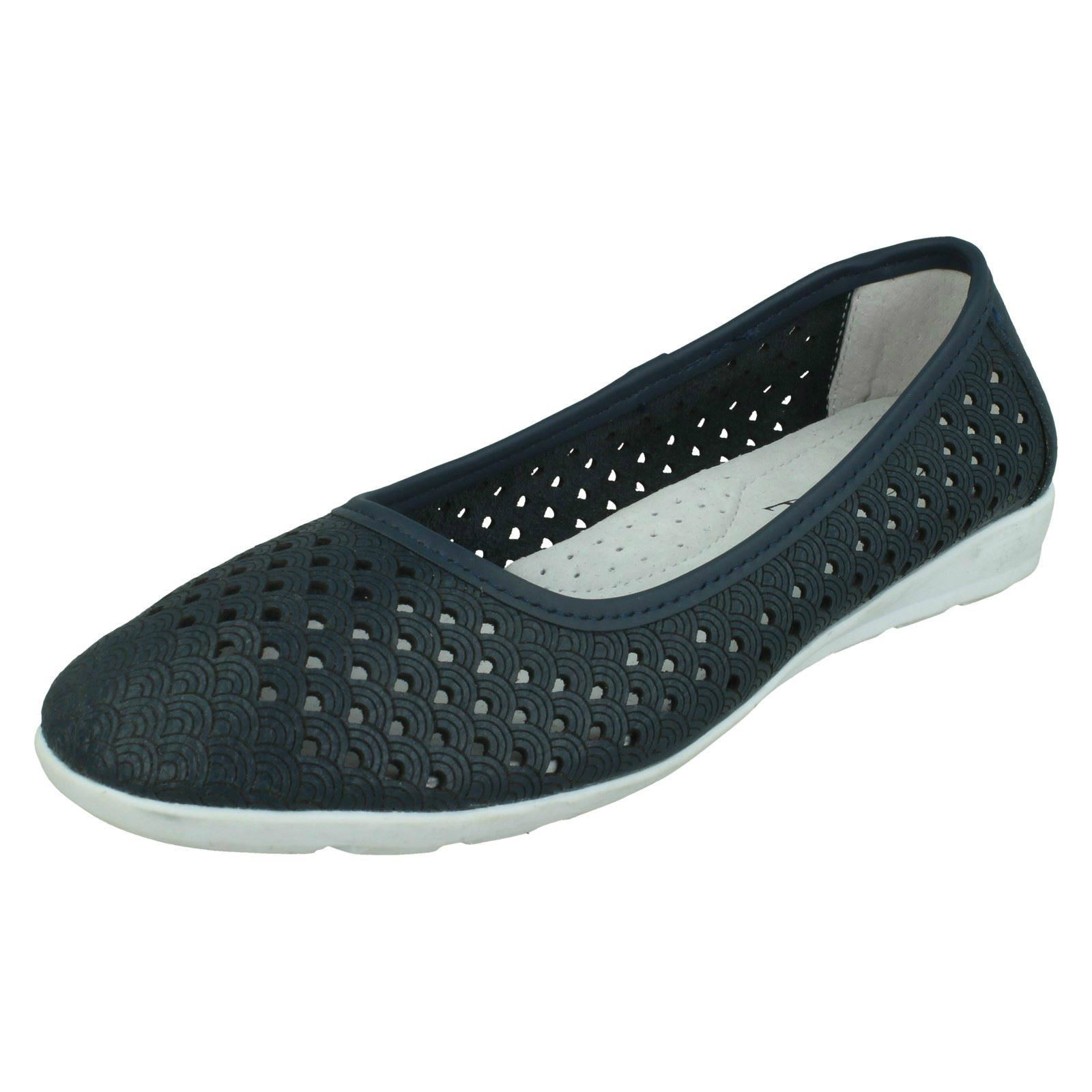 Ladies Eaze Synthetic Slip On Casual Ballerina Shoes - Picture 12 of 47