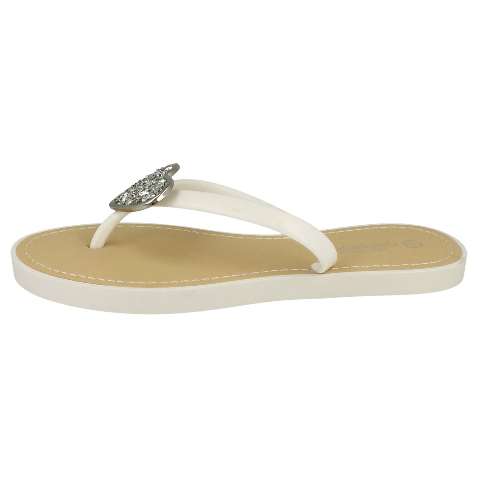 Chanclas elegantes sin cordones con detalles brillantes del corazón para damas Savannah F0R816 - Imagen 30 de 37