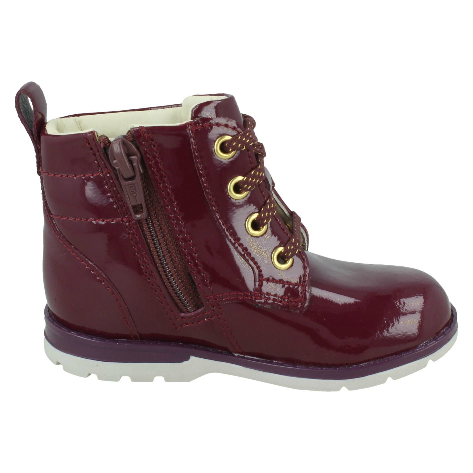 Mädchen Clarks Reißverschluss Stiefeletten Dabi Spitze - Picture 3 of 28