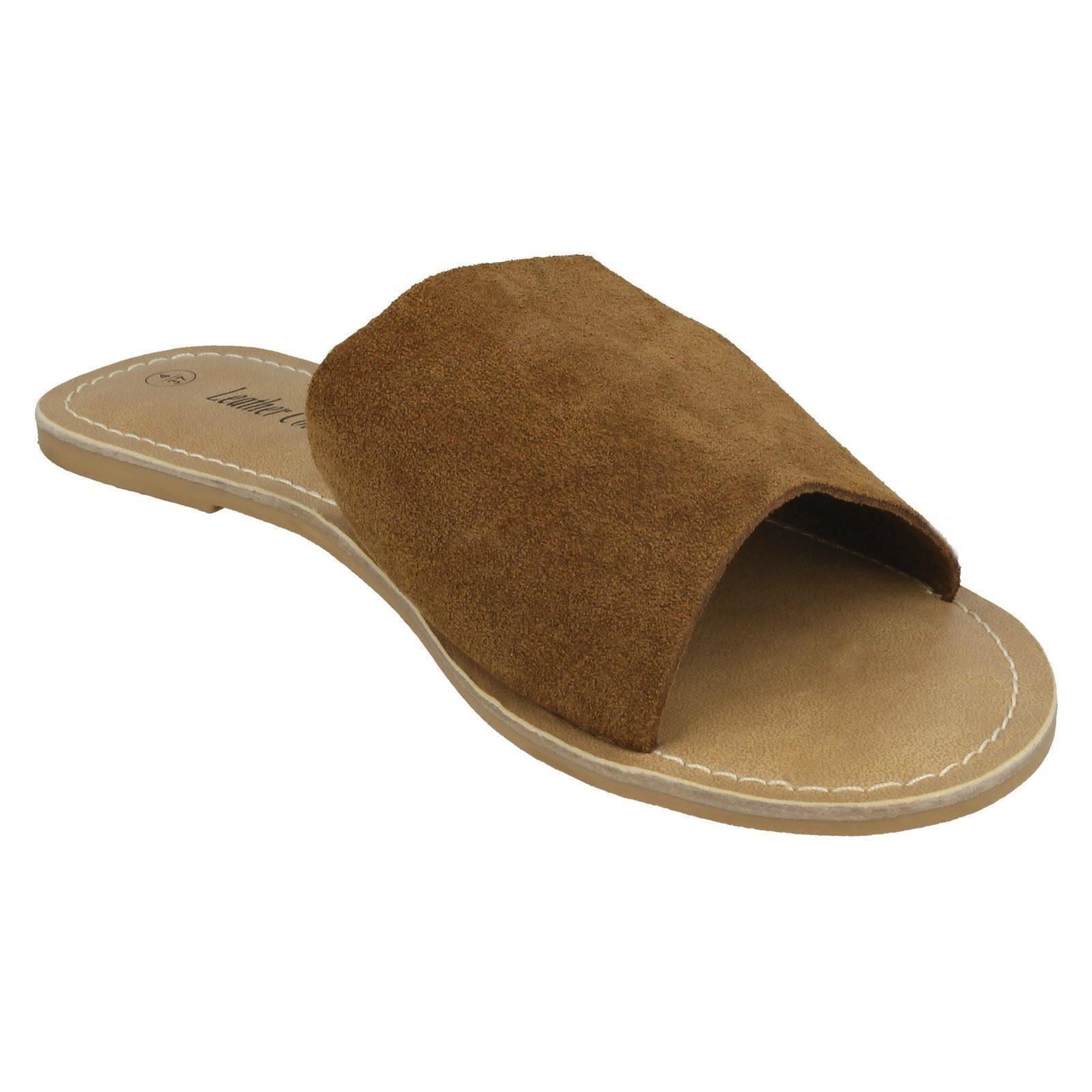 Ladies Leather Collection Suede Mule Sandals - Picture 17 of 55
