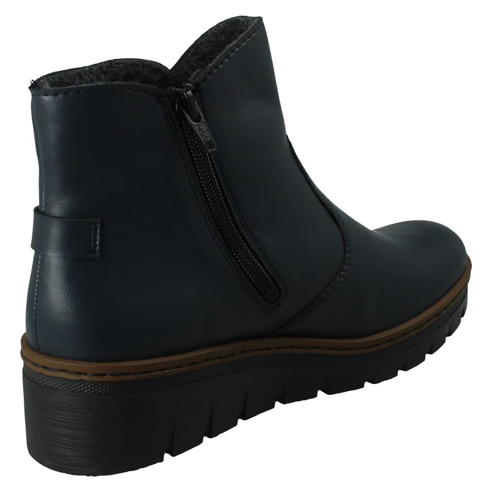 Ladies Rieker Fleece Lined Zip Up Casual Winter Ankle Boots: X9164 - Picture 6 of 10