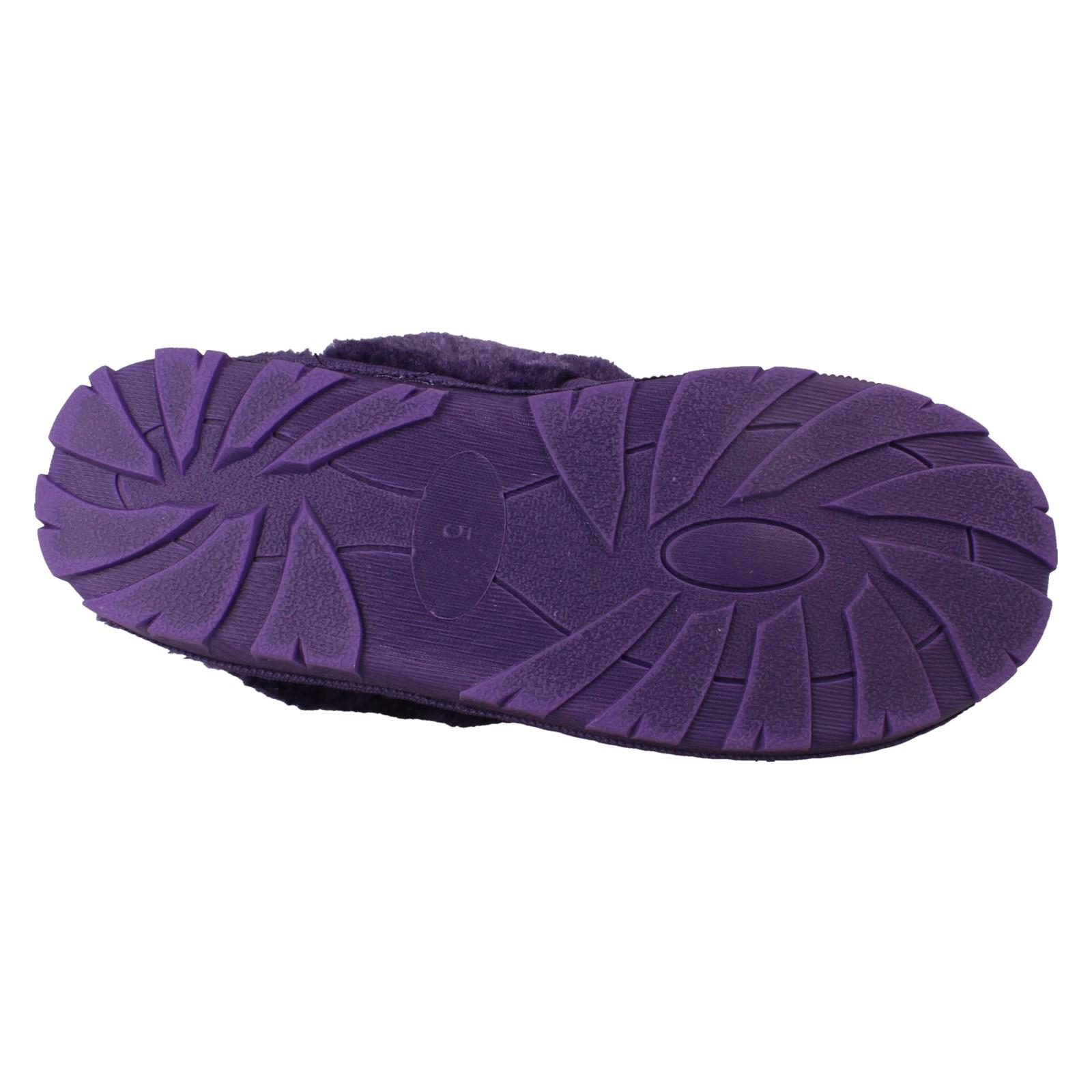 Mujer Spot On Mula Piel Sintética Forrado sin Cordones Ropa Cómoda Pantuflas - Imagen 46 de 46