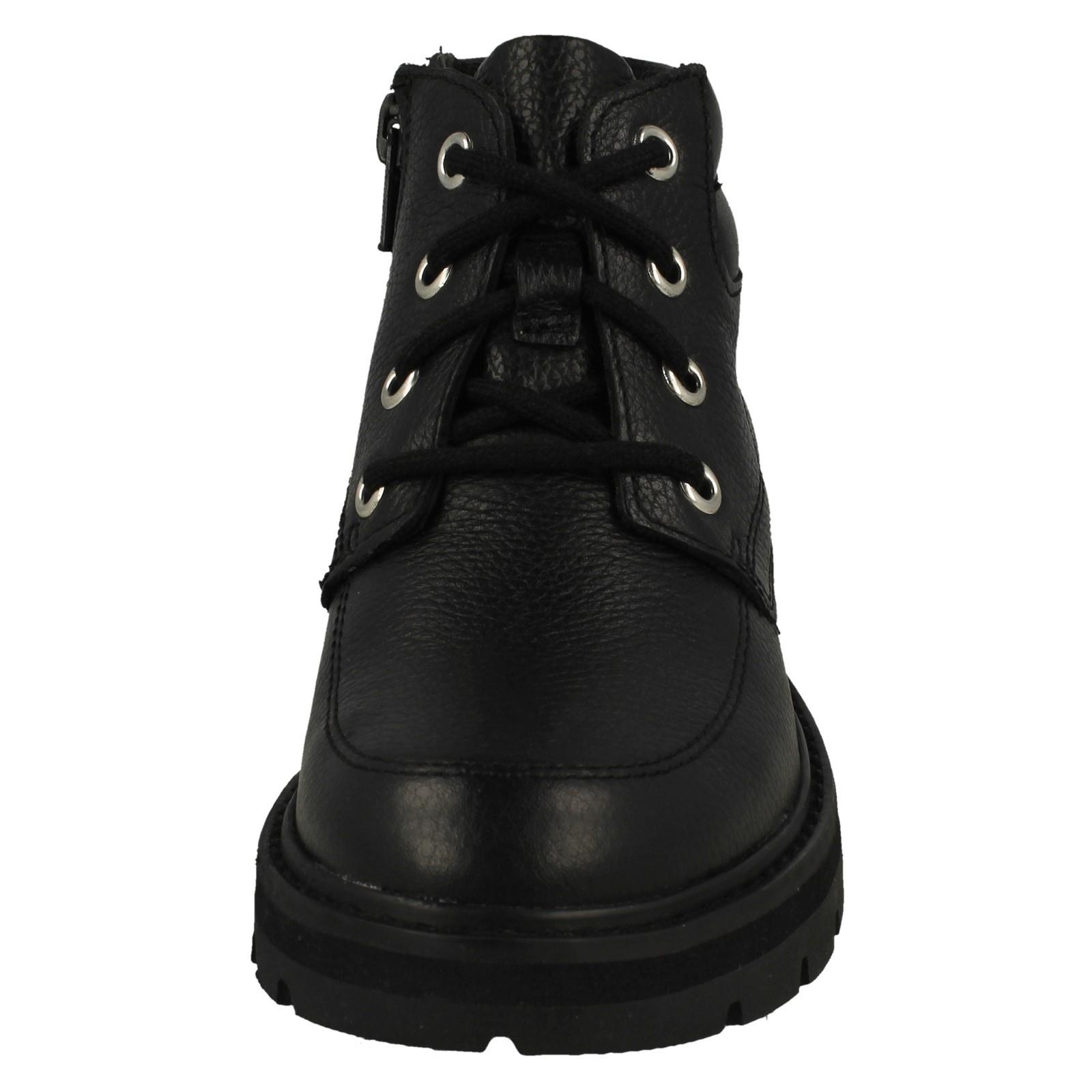 Boys Clarks Lace Up Detailed Ankle Boots - Prague Zip K - Picture 7 of 10