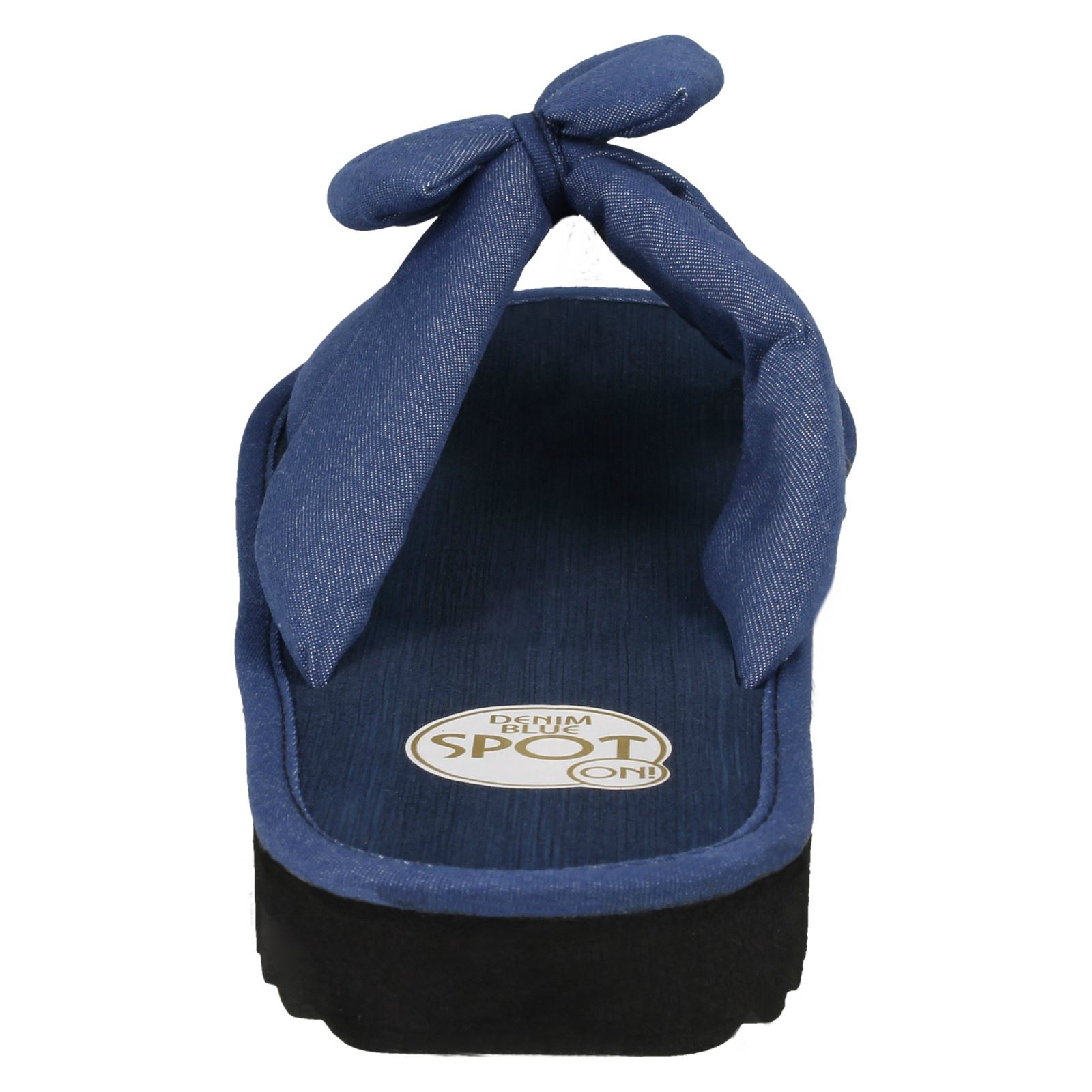Ladies Spot On Flip Flops *Denim Mule*