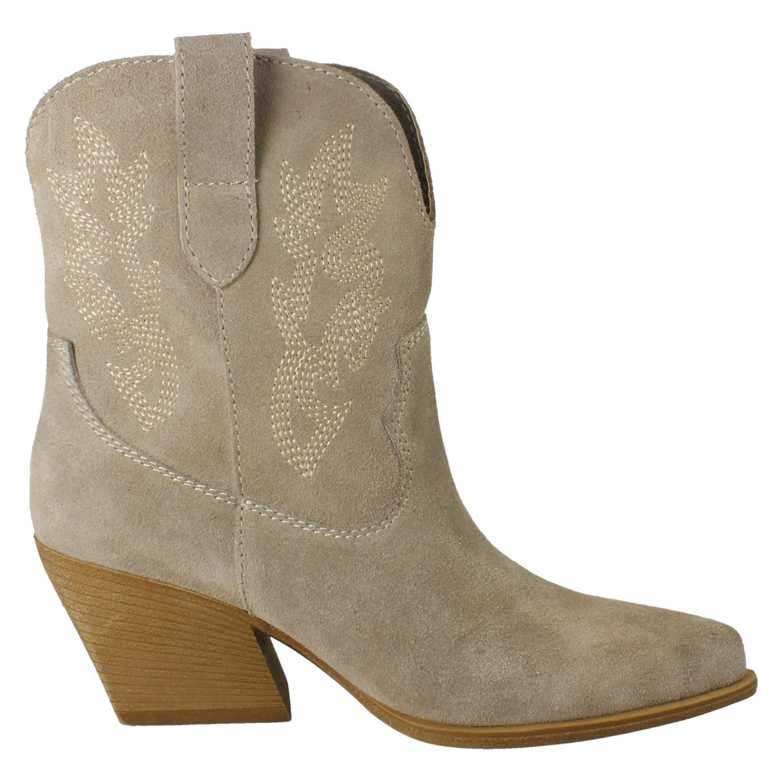 Ladies Spot On Leather Slip On Cowboy Boots F5R1248 - Picture 16 of 28