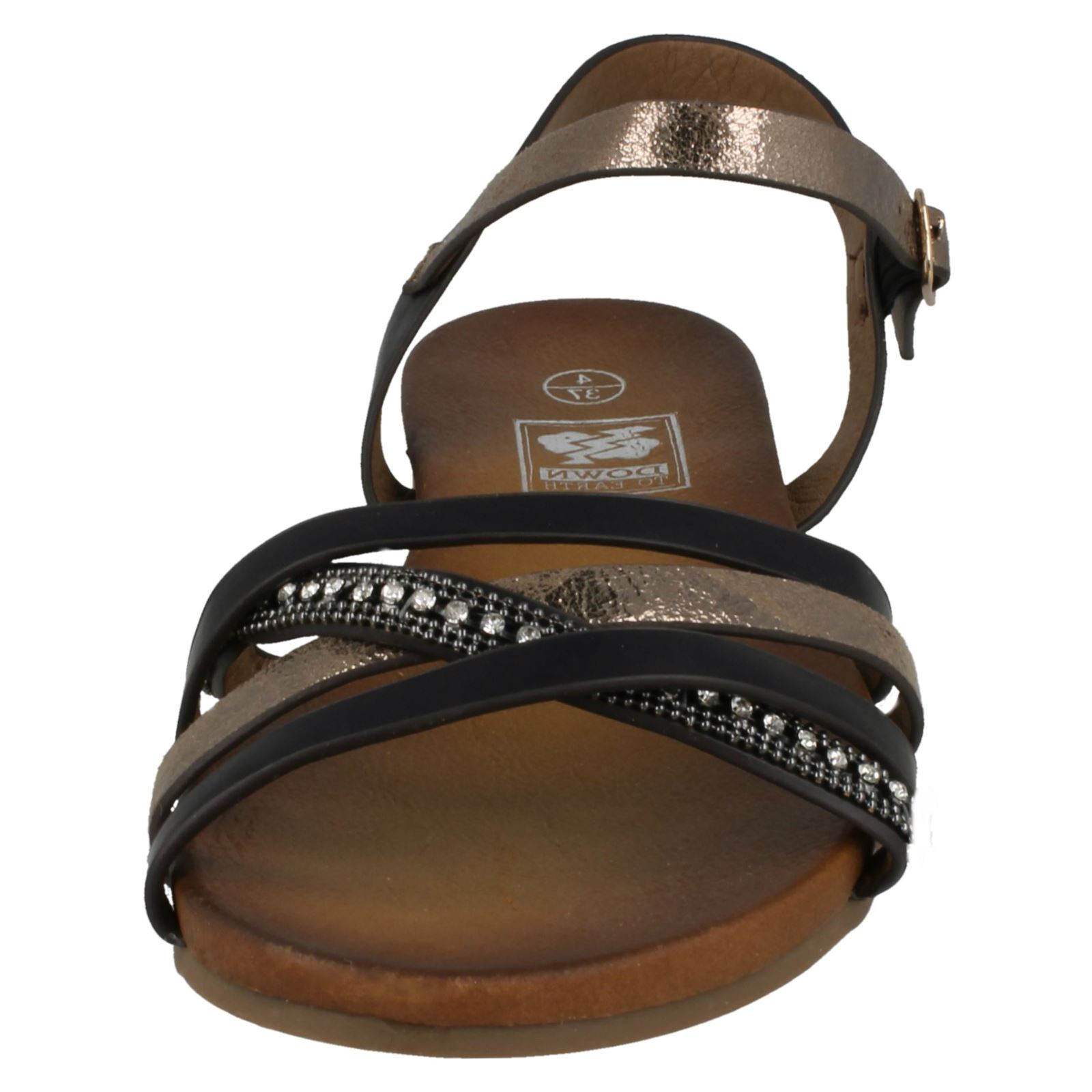 Ladies Down To Earth Flat Beaded Vamp Sandals - Picture 9 of 28