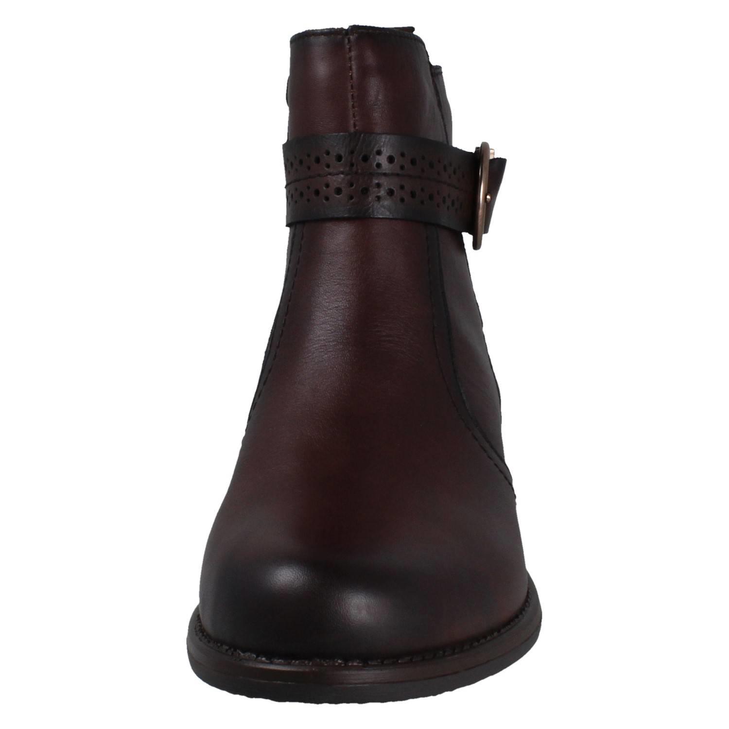 Ladies Remonte Zip Up Leather Buckle Detail Fleece Lined Ankle Boots D0F81 - Picture 18 of 19