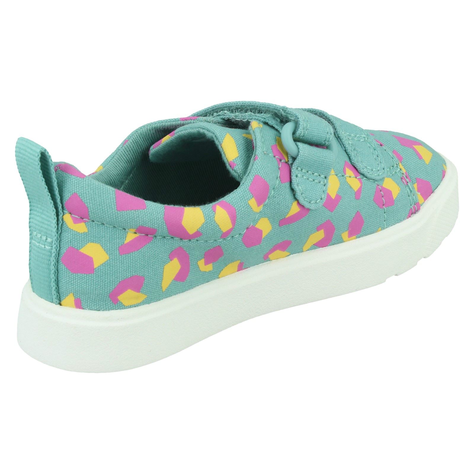 Clarks Childrens Hook & Loop Fastening Canvas Shoes - City Bright - Picture 28 of 37