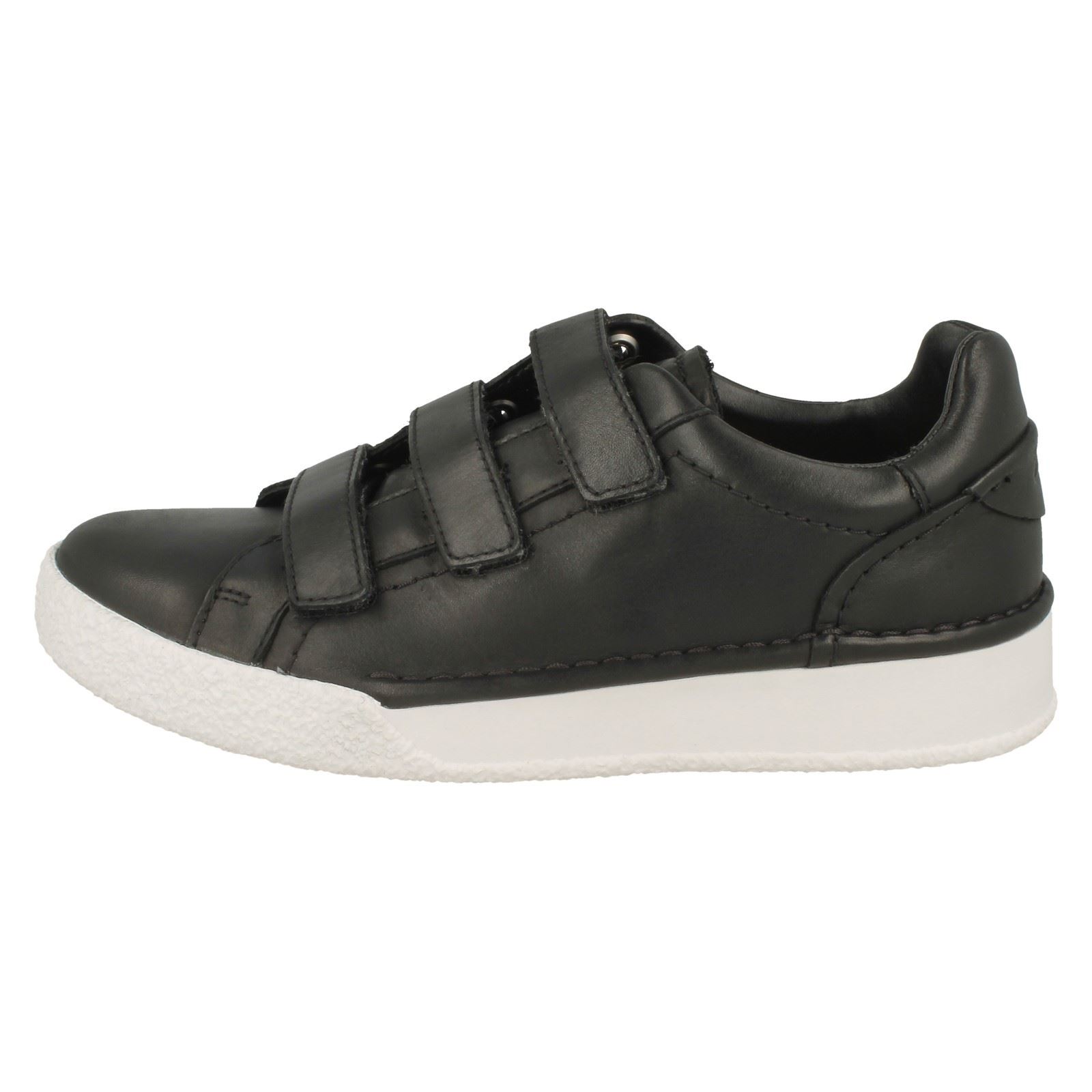 Ladies Clarks Leather Hook & Loop Casual Everyday Trainers Shoes CraftCup Strap - Picture 3 of 19
