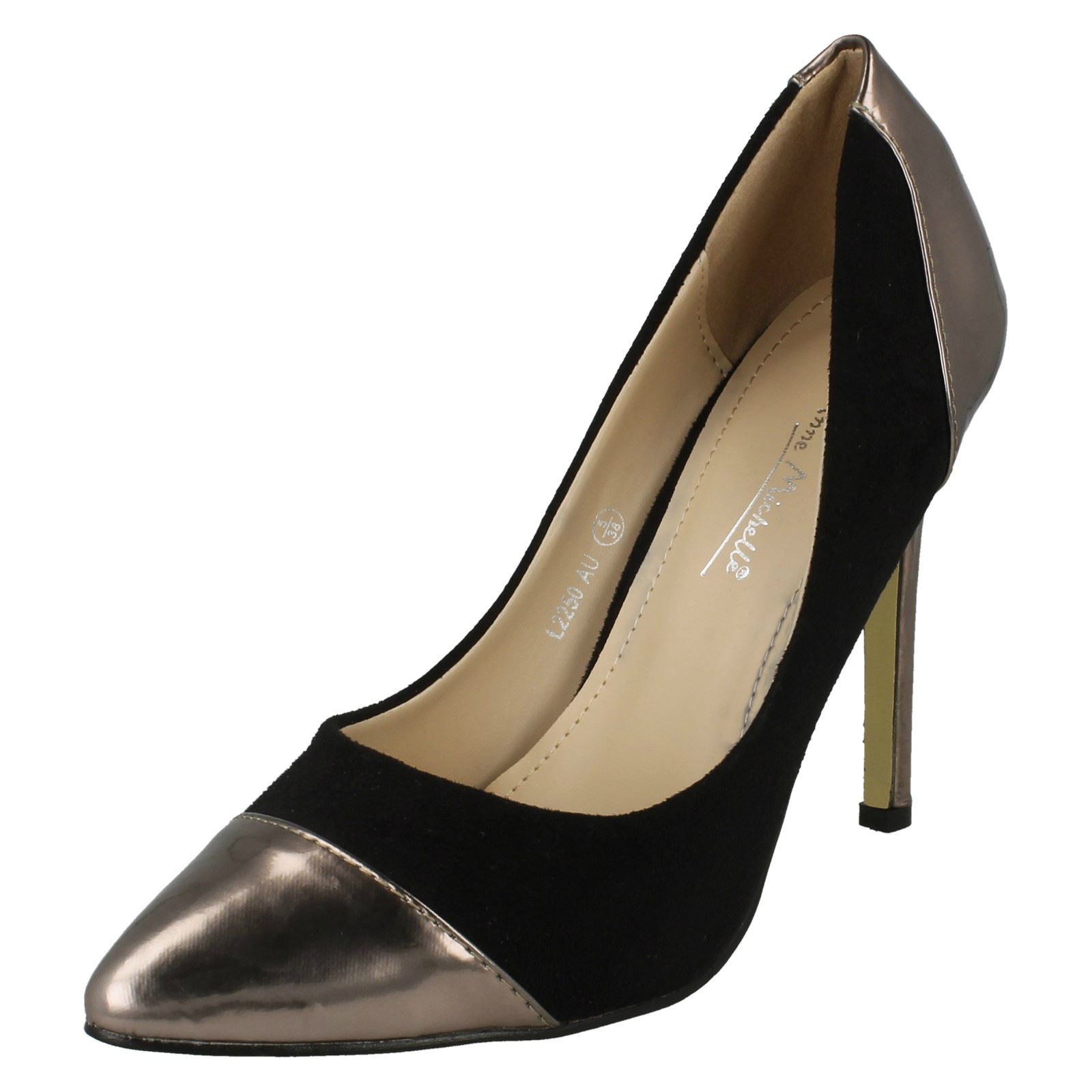 Ladies Anne Michelle Pointed Toe Cap High Heel 'Court Shoe' - Picture 2 of 19