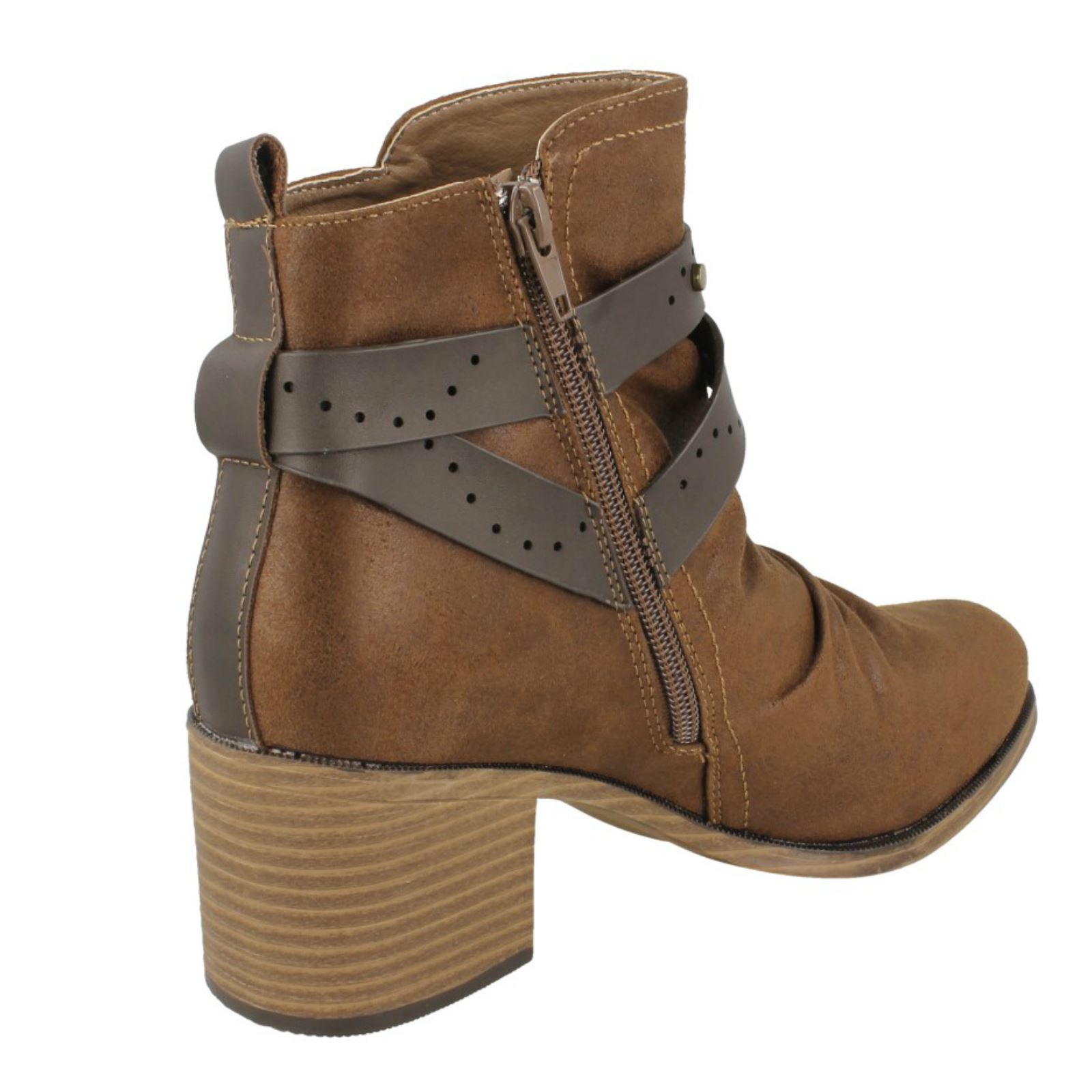 Botas al tobillo sintéticas con cremallera Down To Earth para dama - Imagen 15 de 19