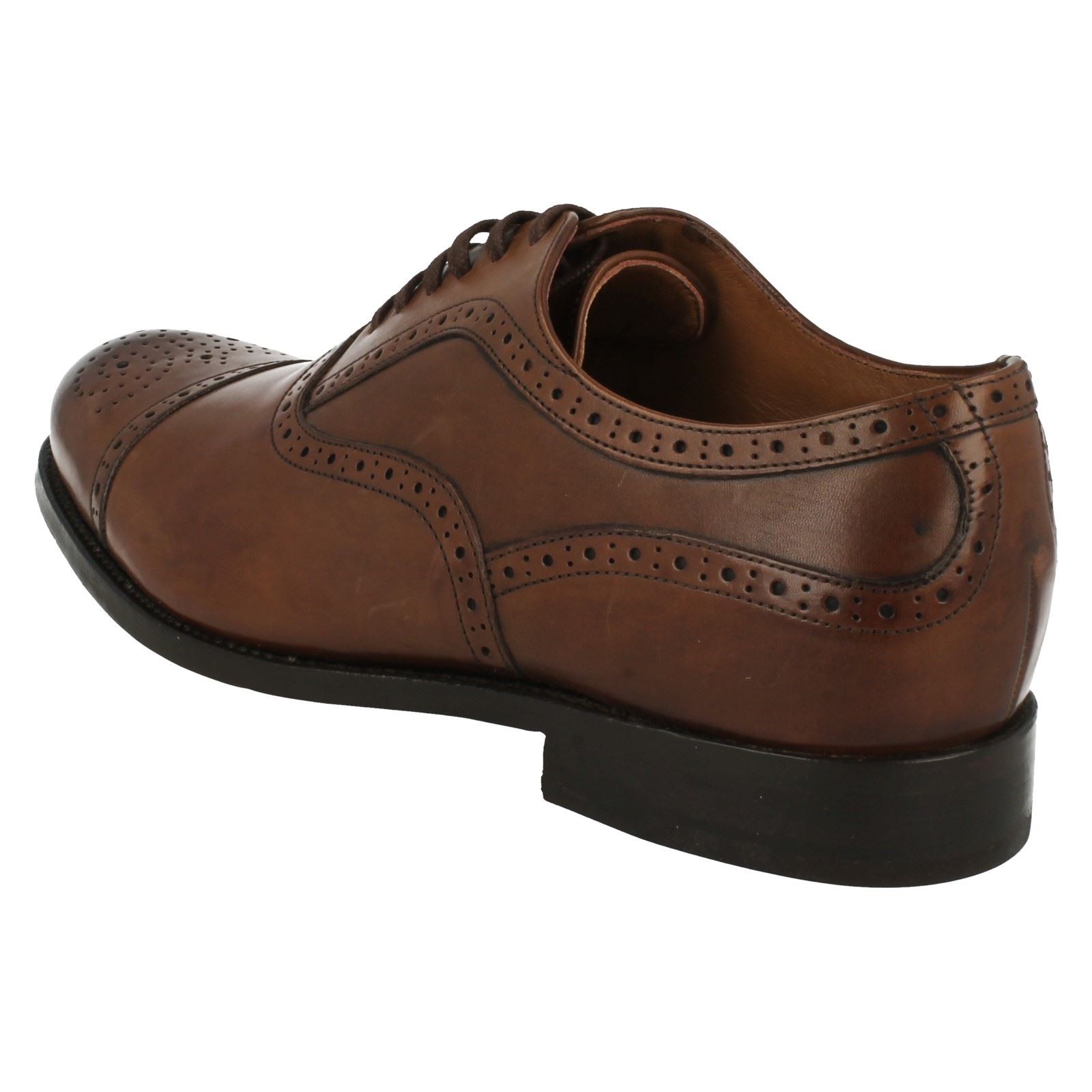 Cap marrón Zapatos para Clarks Blackcheck Low Block hombre cuero Lace Formal de Heel Up Cognac 7ZZa6nwW