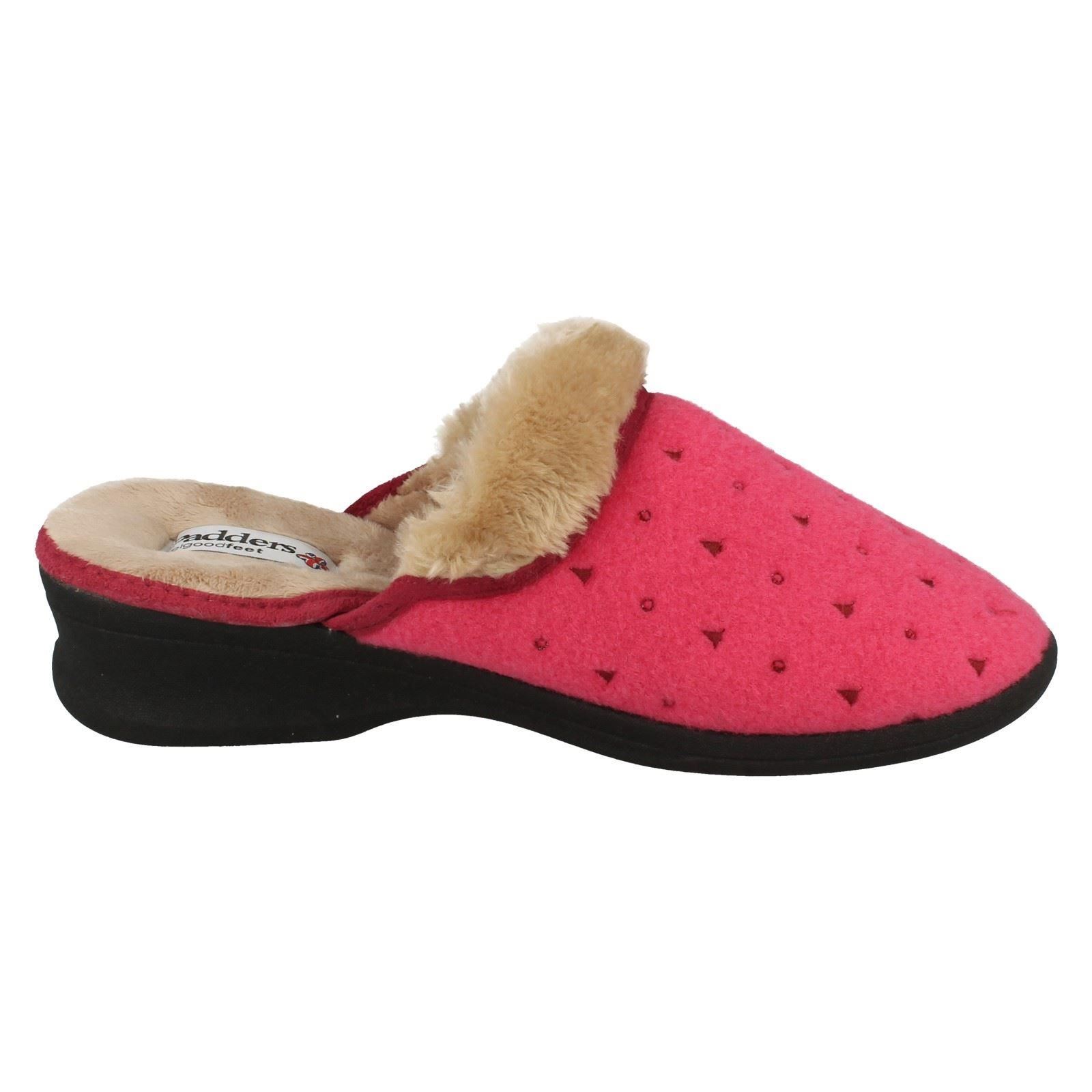Ladies Padders Wedge Slipper Mules Scarlet eBay