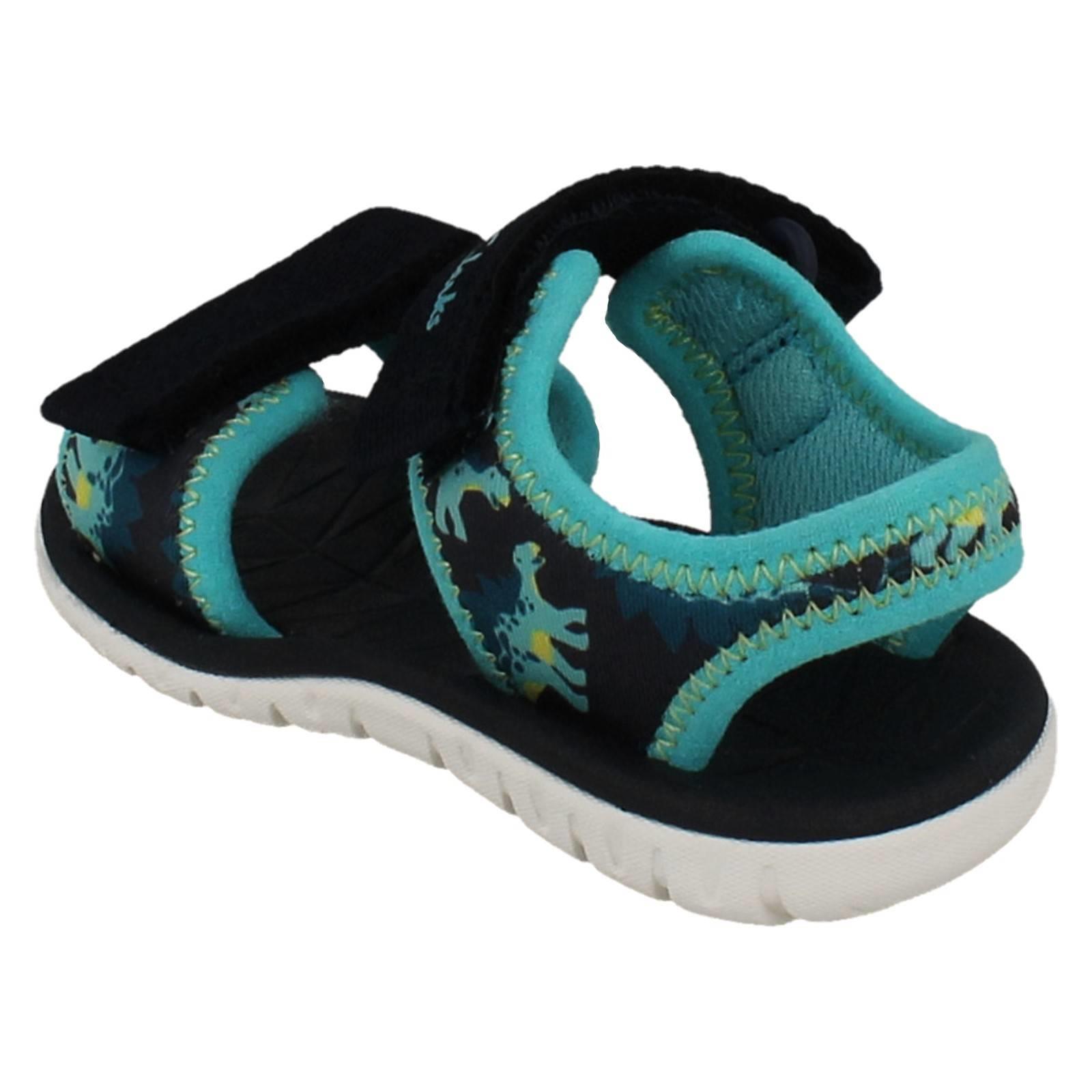 Kids Clarks Pattern Detailed Adjustable Sandals Surfing Tide T - Picture 22 of 37