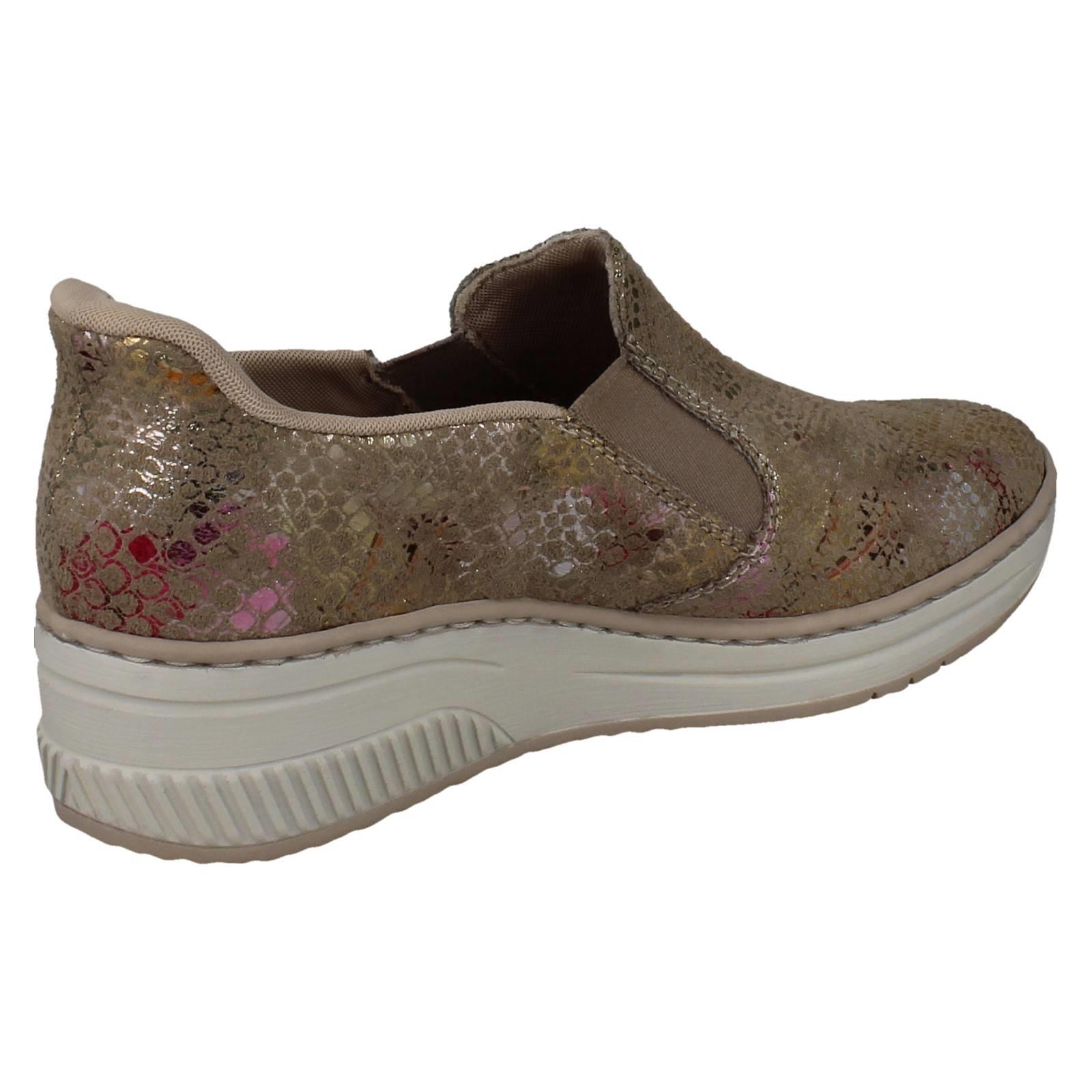 Ladies Rieker Wedge Sole Casual Square-Toe Slip On Shoes - 48761 - Picture 15 of 28