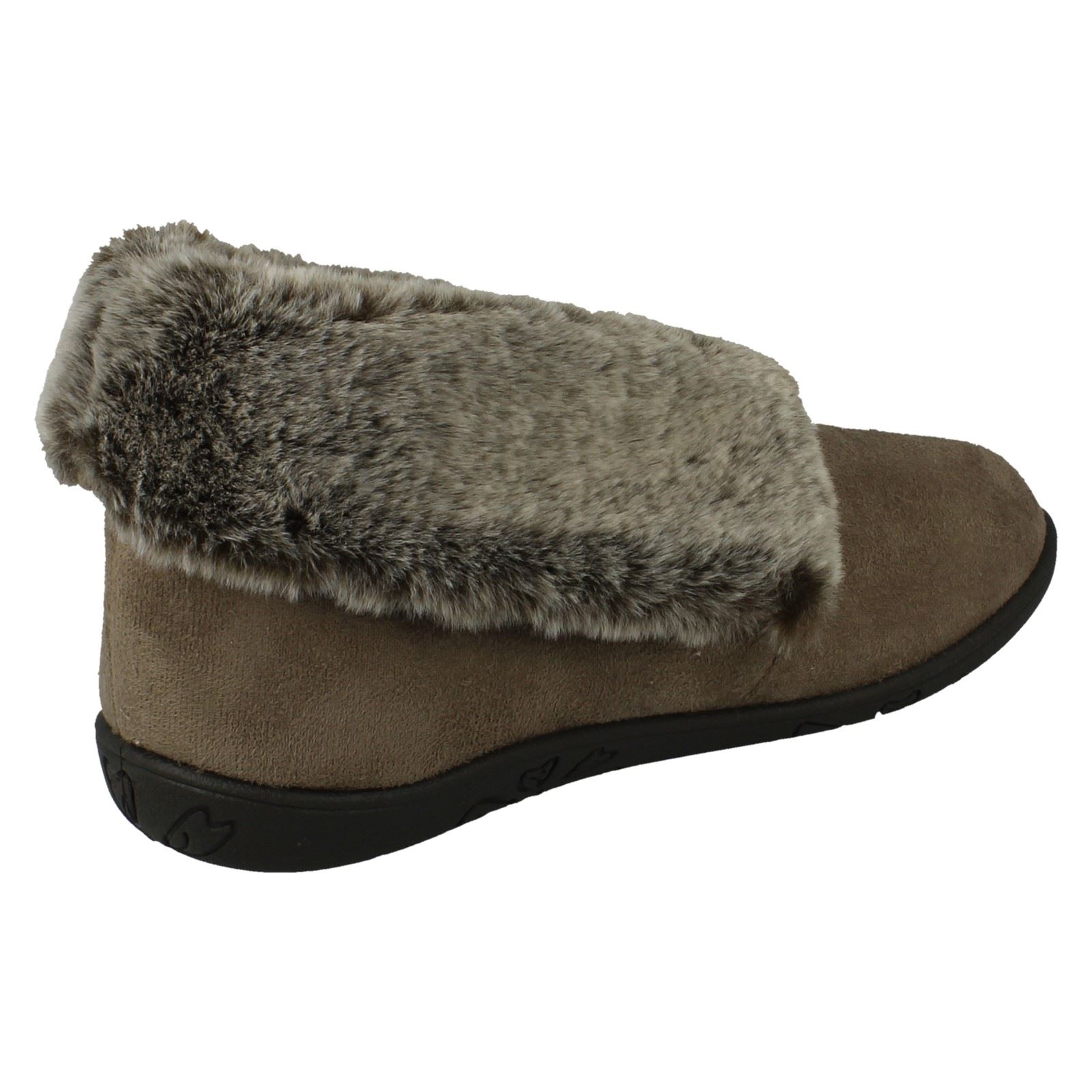 Ladies Padders Faux Fur Cuffed Slippers 'Esme' - Picture 33 of 37