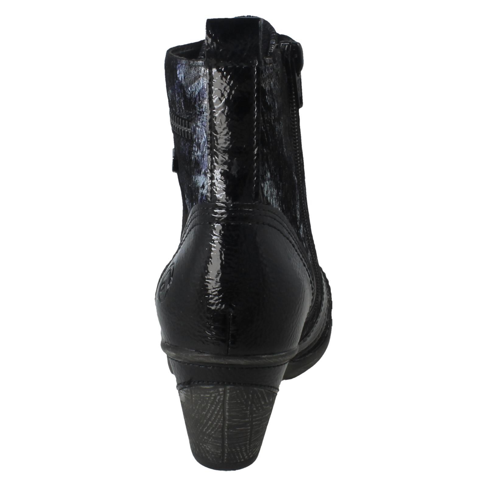 Ladies Remonte Metallic Print Heeled Boots D8797 - Picture 5 of 19