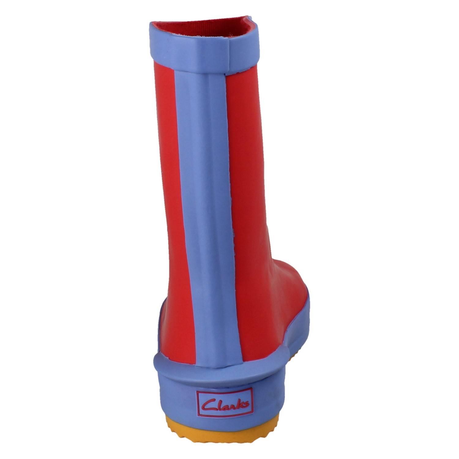 Childrens Clarks Waterproof Grippy Soled Pull On Wellington Boots Tarri Run - Picture 32 of 46