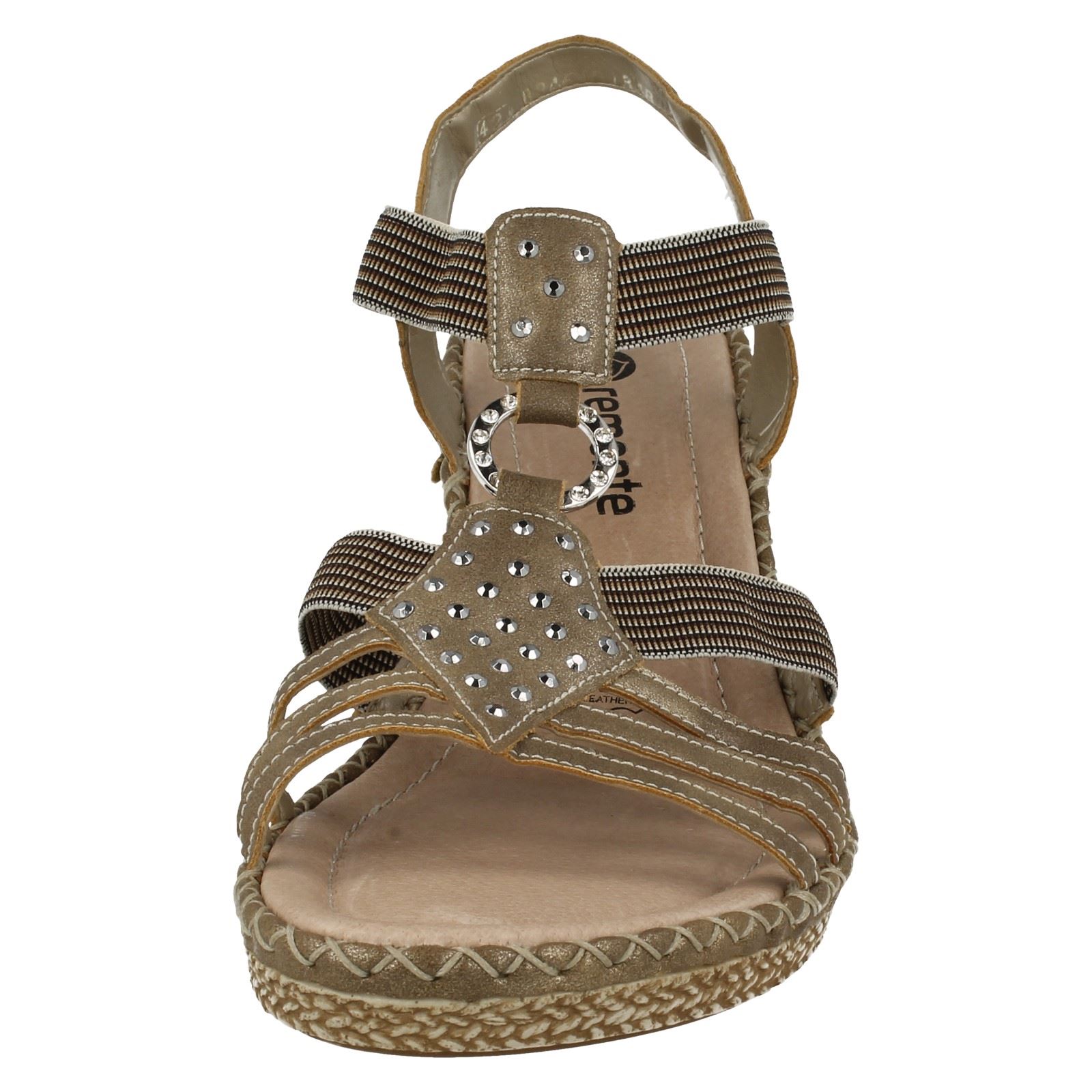 Damas Remonte Puntera Abierta Charol Charol Charol Diamante Resbalón En Sandalias Cuña Material D6768 f21c5a Damas Remonte Puntera Abierta Charol Charol Charol Diamante Resbalón En Sandalias Cuña Material D6768 f21c5a